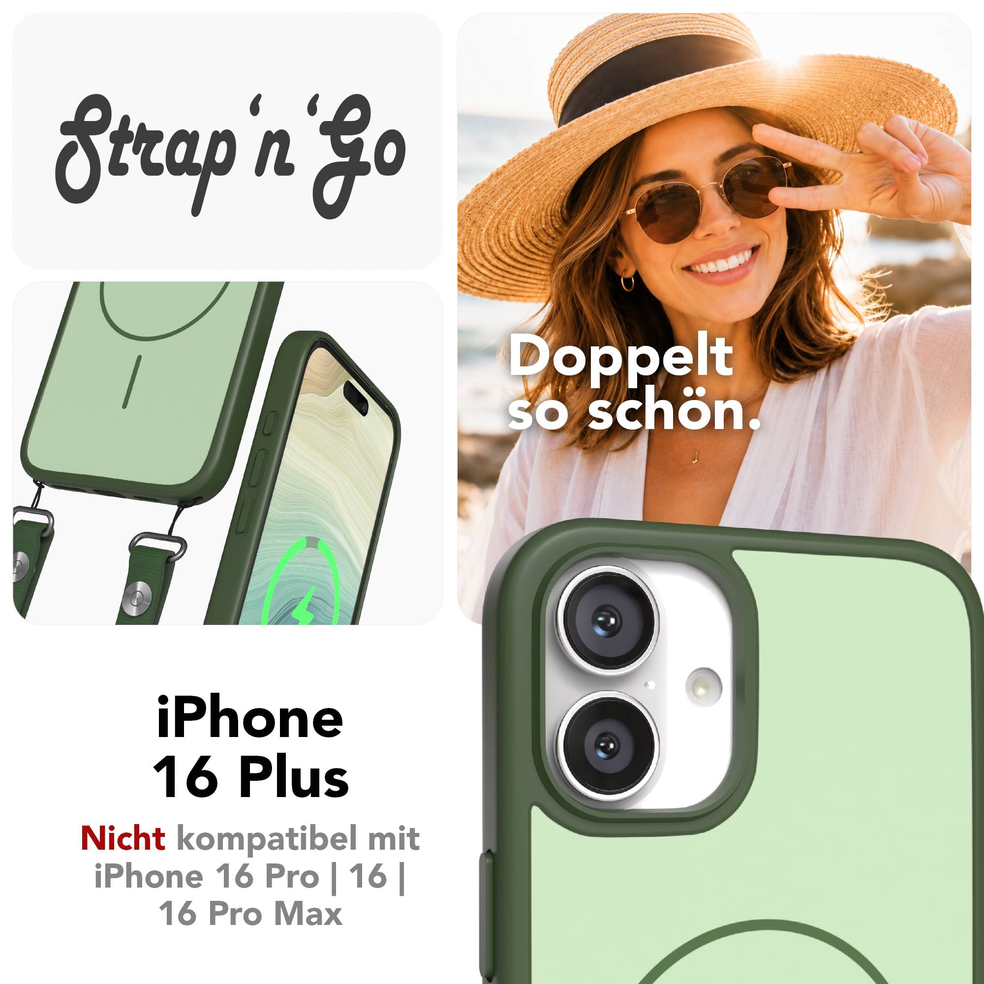 iPhone 16 Plus Outdoor Hülle mit thin MagSafe + magnetisches Band