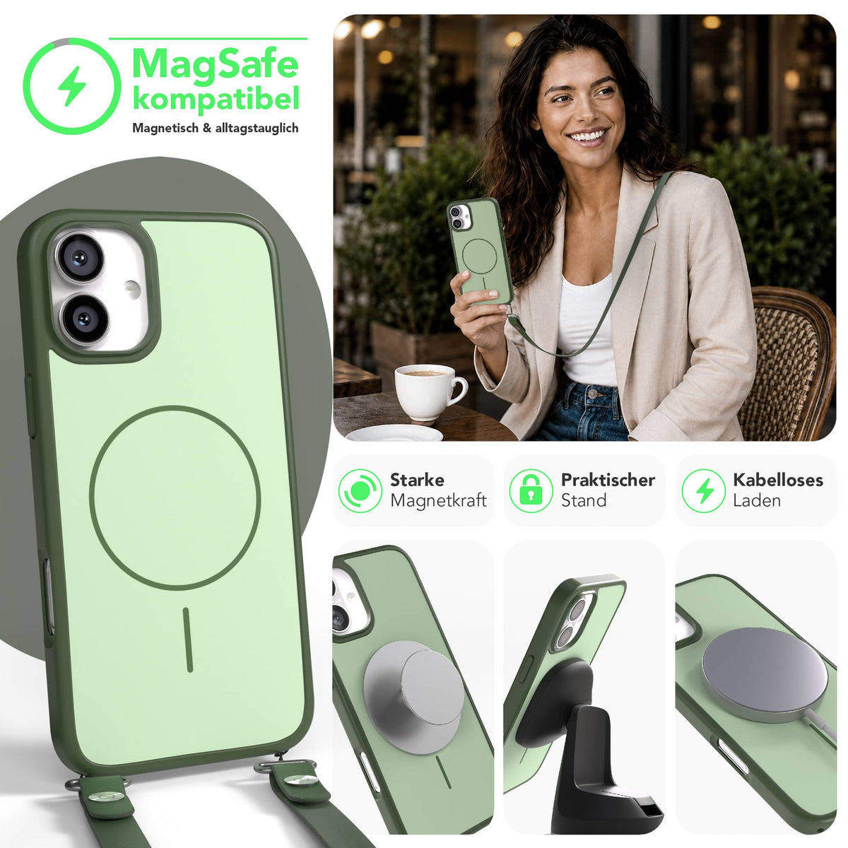 iPhone 16 Plus Outdoor Hülle mit thin MagSafe + magnetisches Band