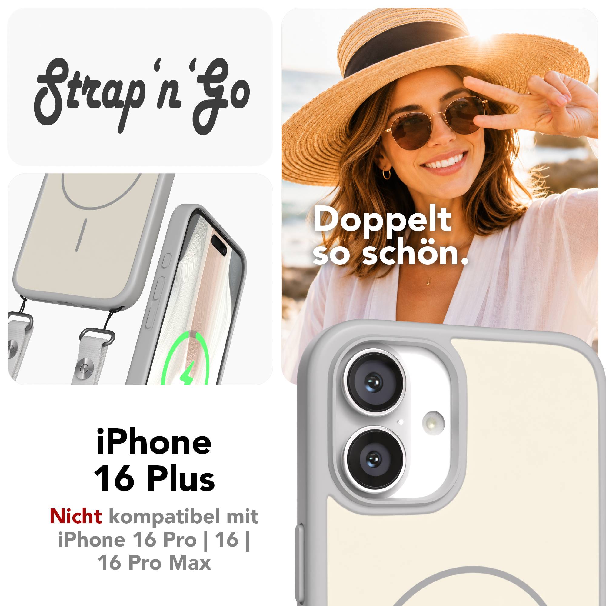 iPhone 16 Plus Outdoor Hülle mit thin MagSafe + magnetisches Band