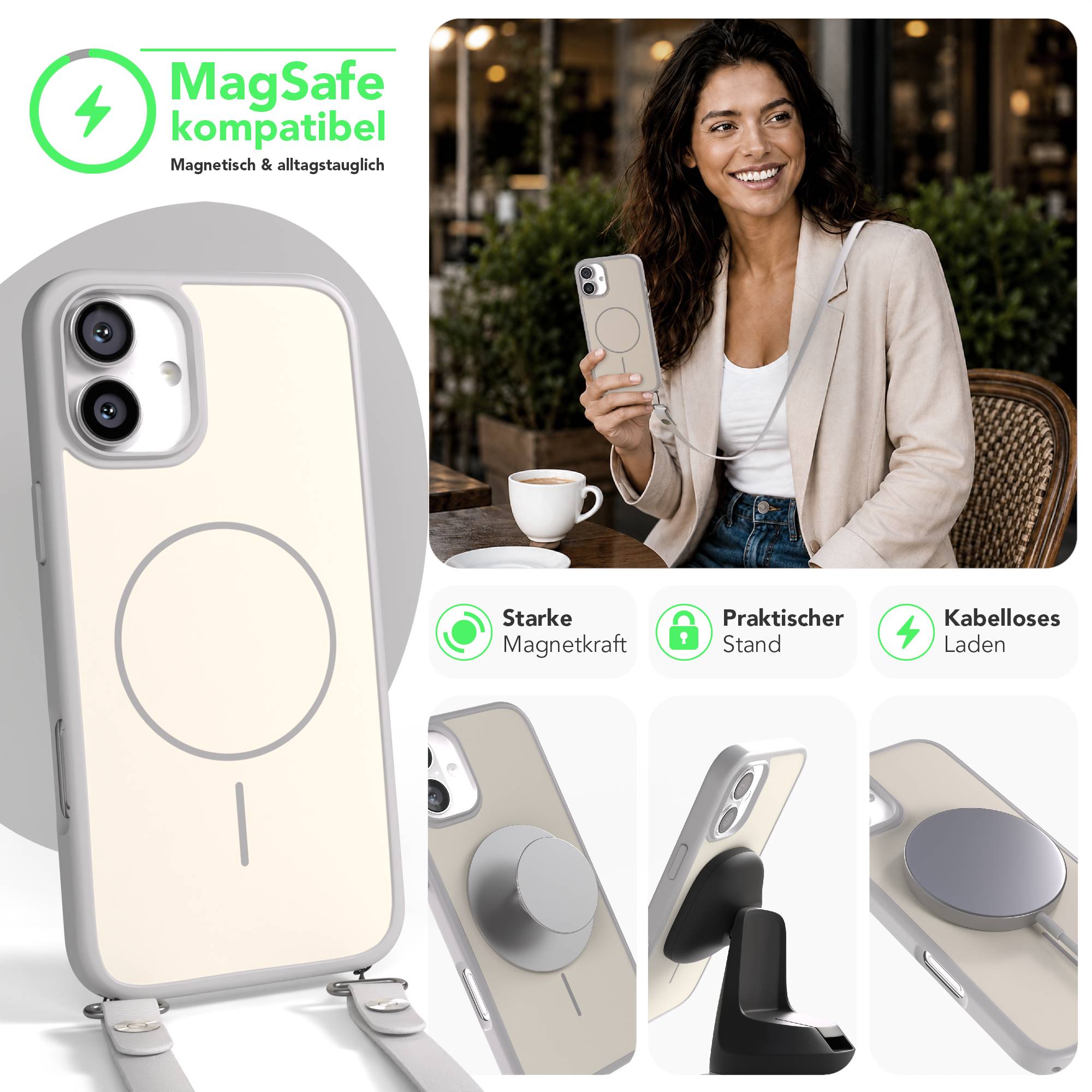 iPhone 16 Plus Outdoor Hülle mit thin MagSafe + magnetisches Band