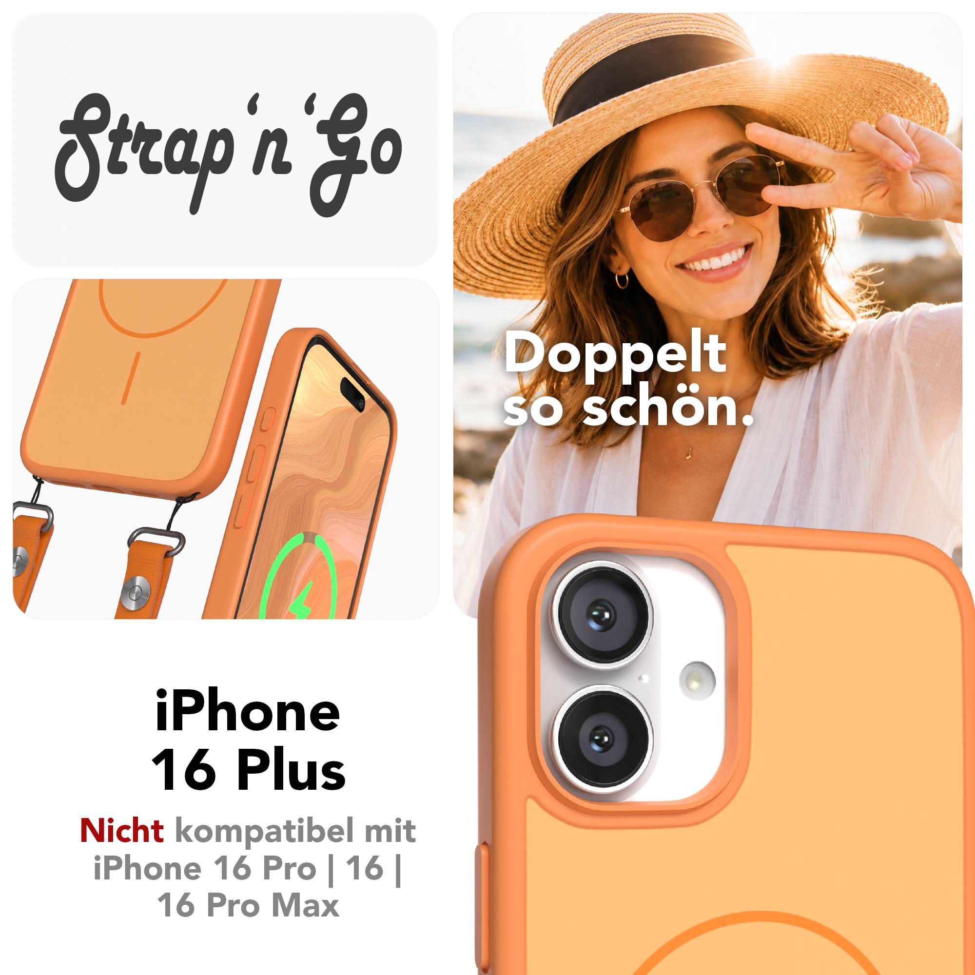 iPhone 16 Plus Outdoor Hülle mit thin MagSafe + magnetisches Band