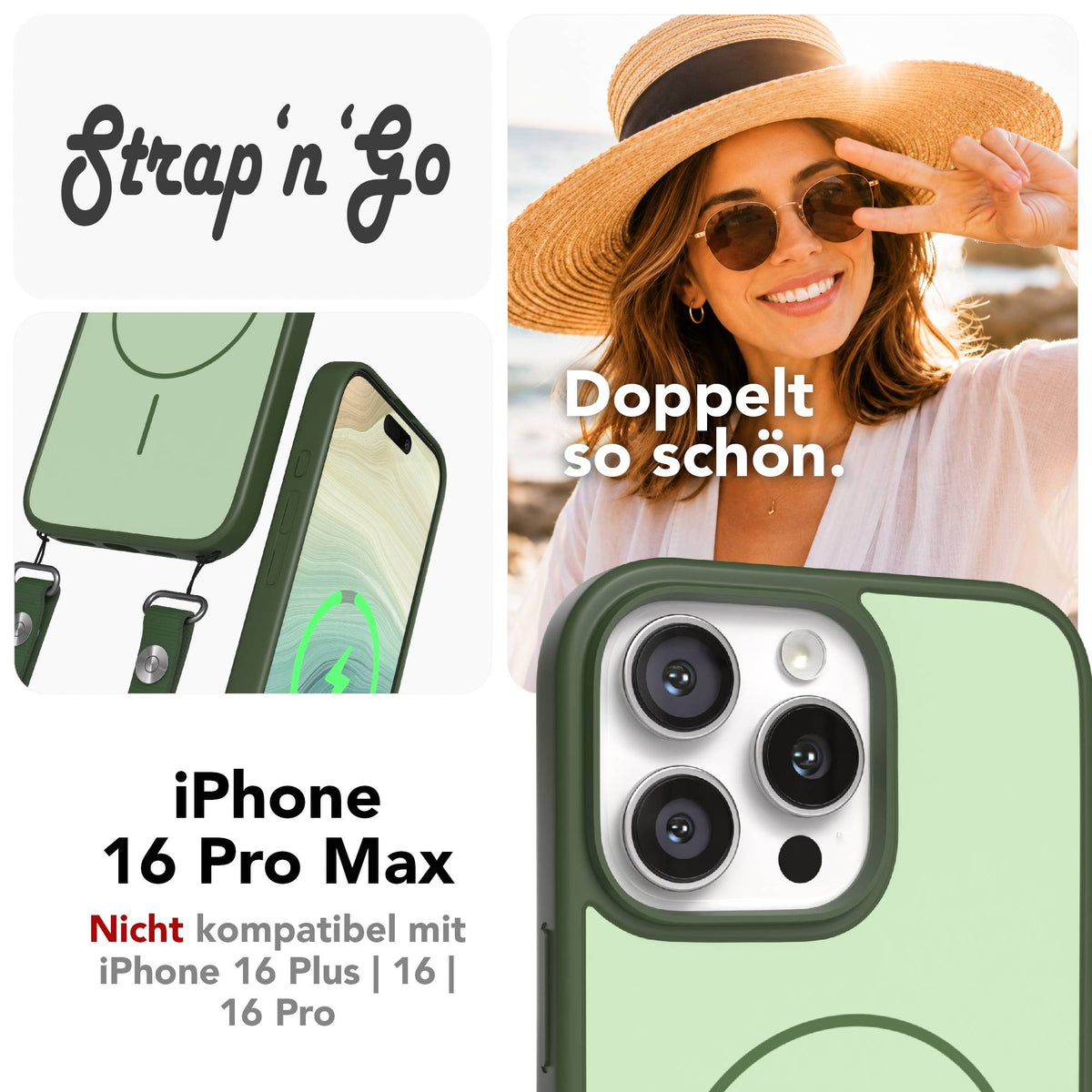 iPhone 16 Pro Max Outdoor Hülle mit thin MagSafe + magnetisches Band