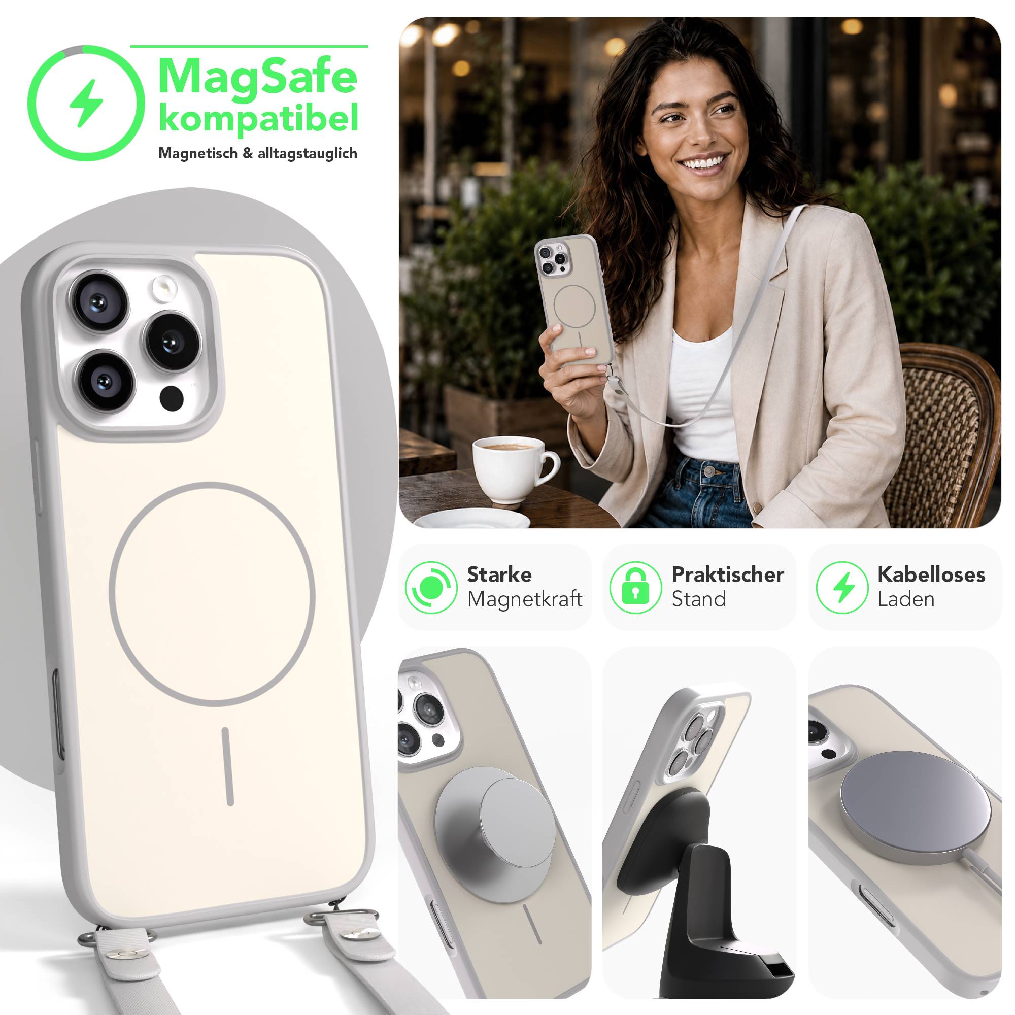 iPhone 16 Pro Max Outdoor Hülle mit thin MagSafe + magnetisches Band