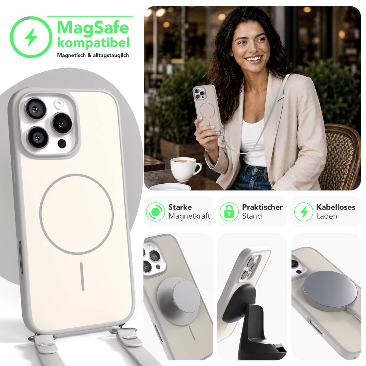 iPhone 16 Pro Max Outdoor Hülle mit thin MagSafe + magnetisches Band