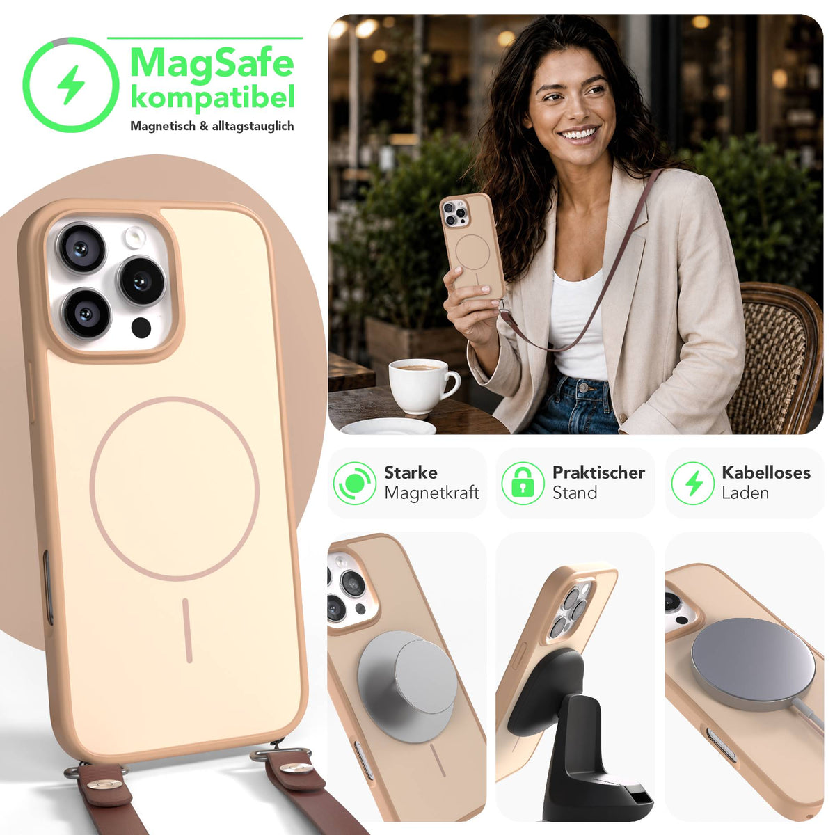 iPhone 16 Pro Max Outdoor Hülle mit thin MagSafe + magnetisches Band