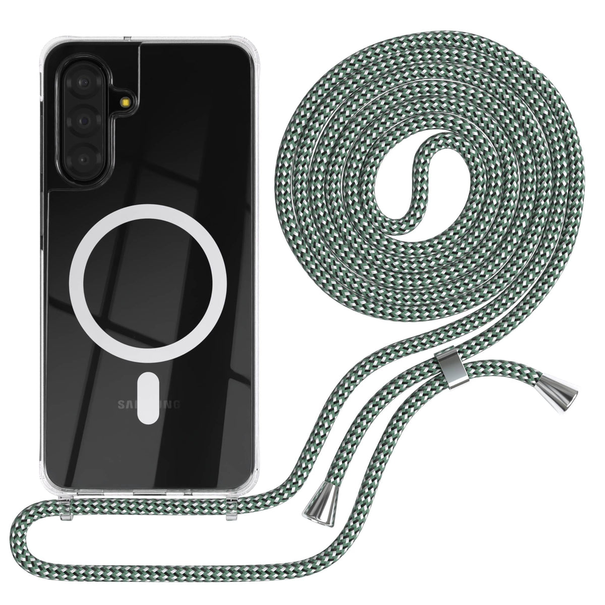 Galaxy A18 transparente Hülle + Kordel mit MagSafe