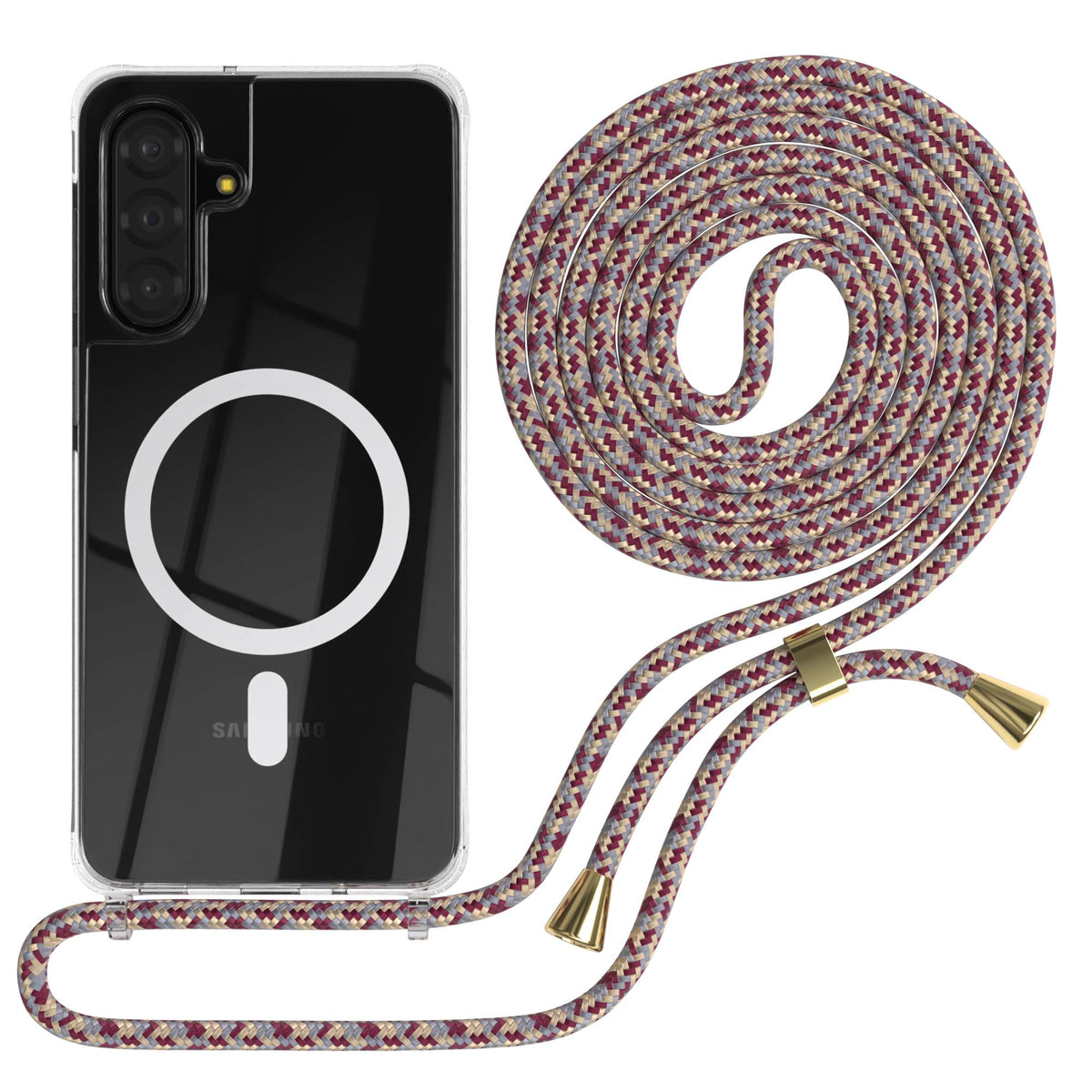 Galaxy A18 transparente Hülle + Kordel mit MagSafe