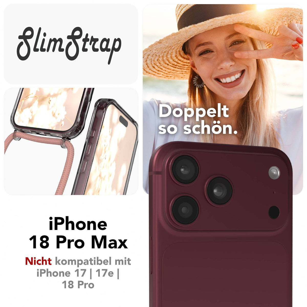 iPhone 18 Pro Max transparente Hülle + Kordel mit MagSafe