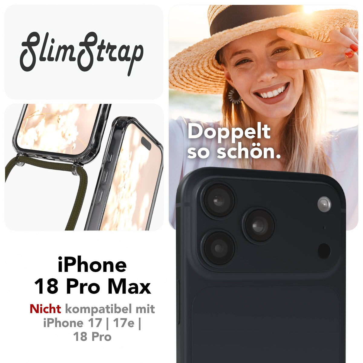 iPhone 18 Pro Max transparente Hülle + Kordel mit MagSafe