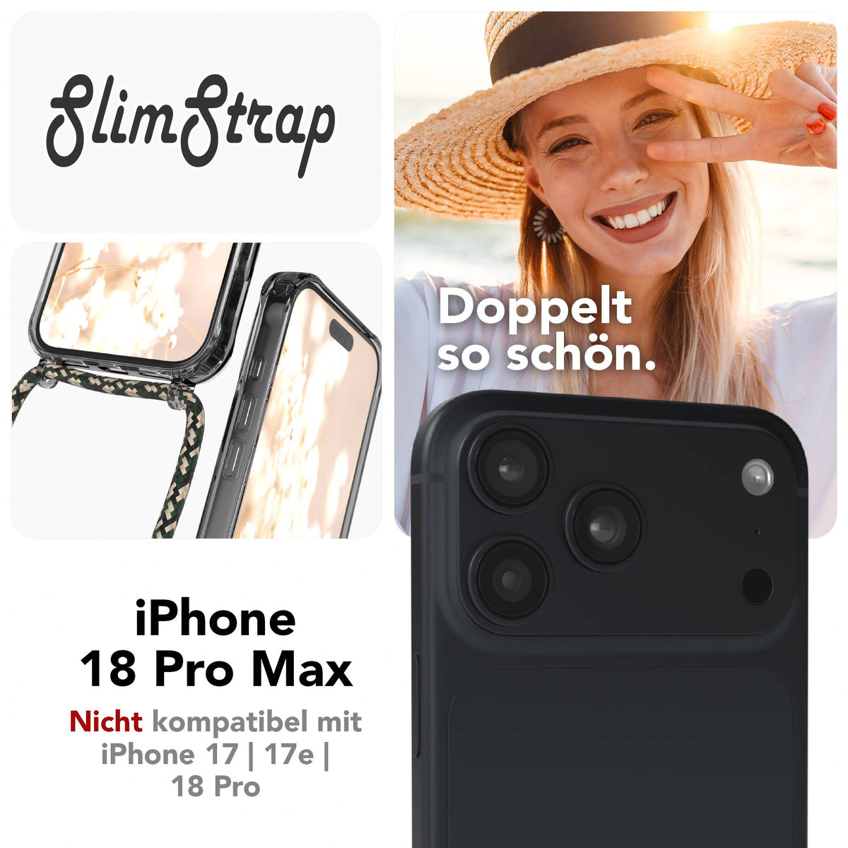 iPhone 18 Pro Max transparente Hülle + Kordel mit MagSafe