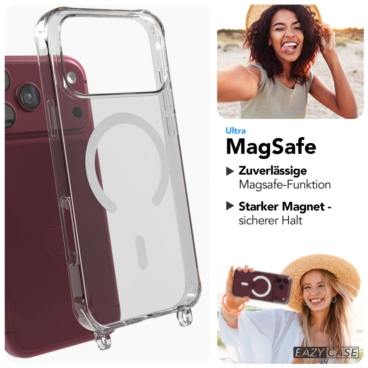 iPhone 18 Pro Max transparente Hülle + Kordel mit MagSafe