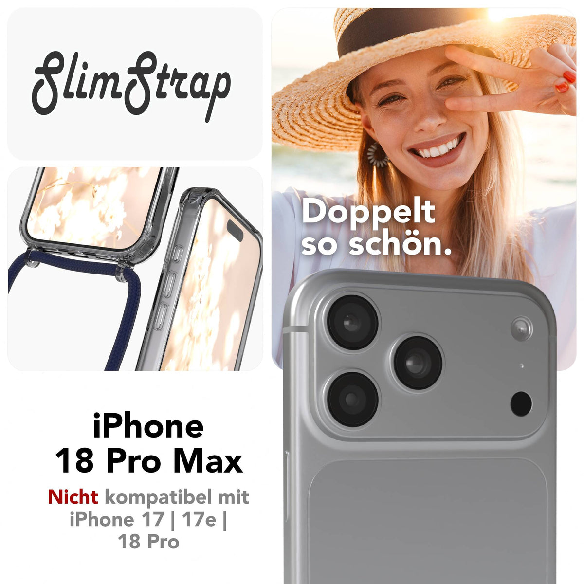 iPhone 18 Pro Max transparente Hülle + Kordel mit MagSafe