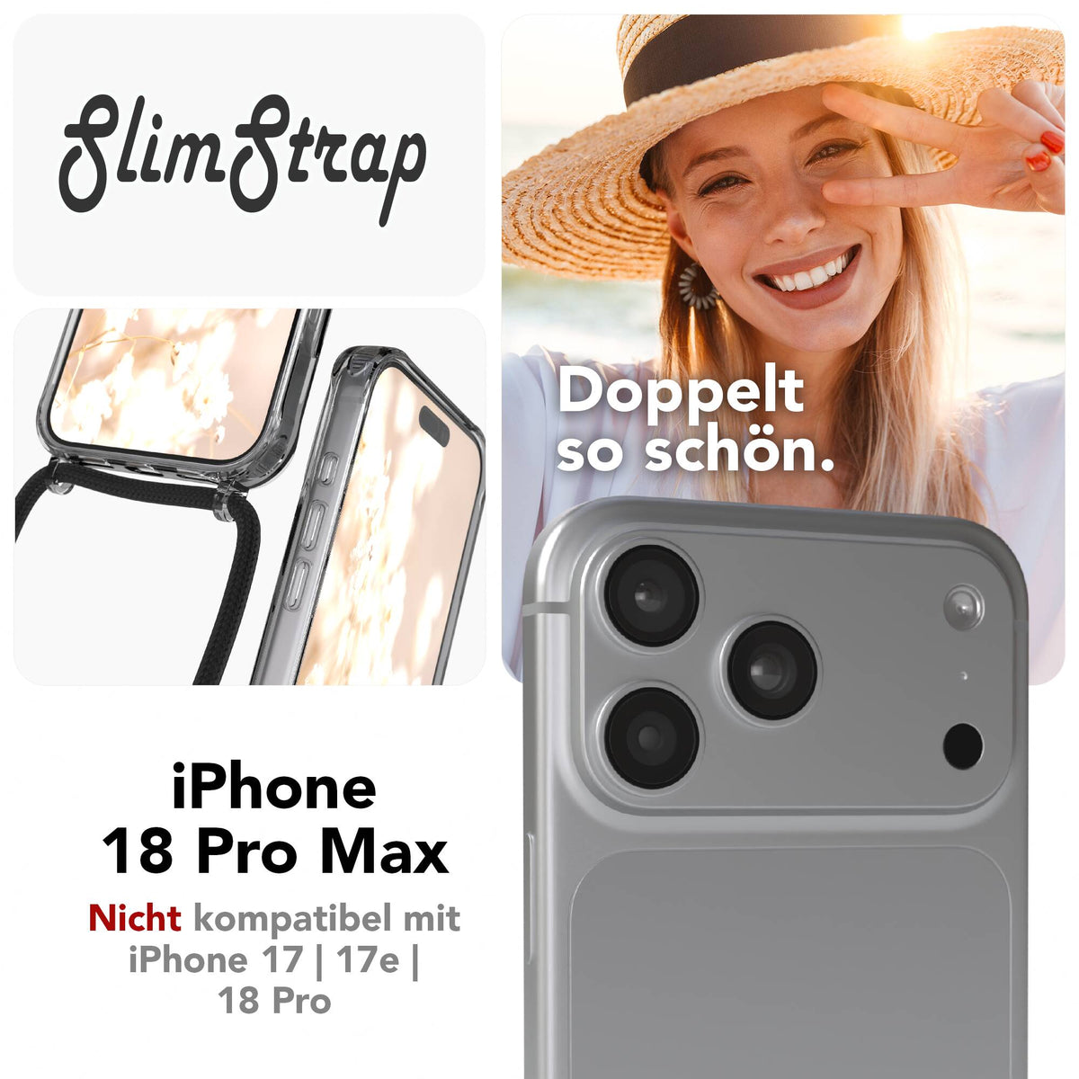 iPhone 18 Pro Max transparente Hülle + Kordel mit MagSafe