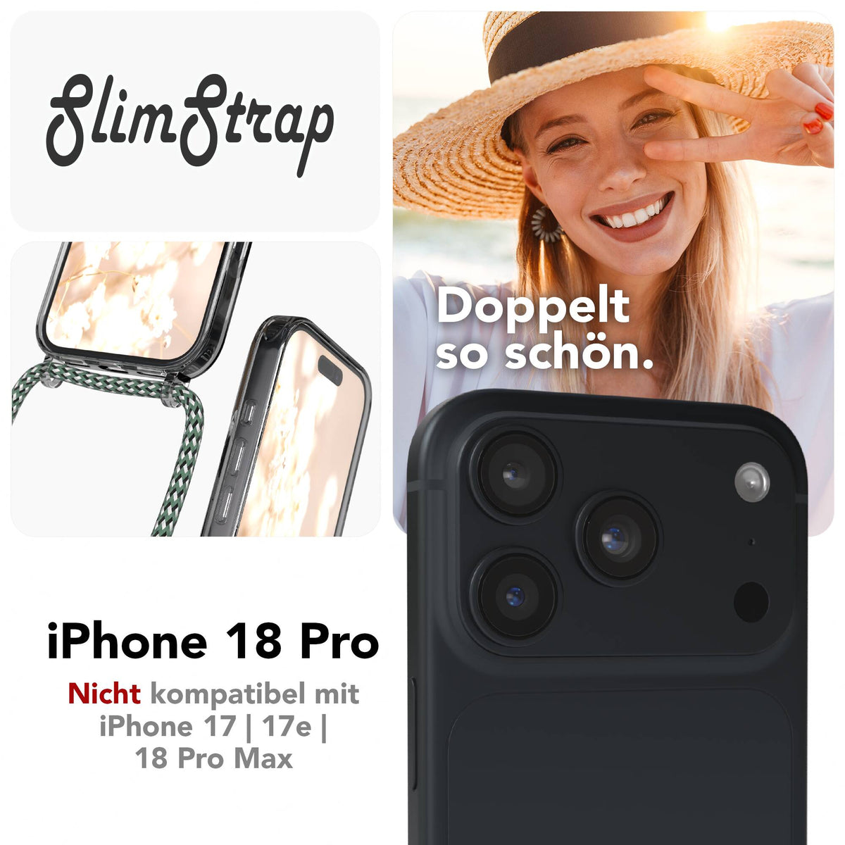 iPhone 18 Pro transparente Hülle + Kordel mit MagSafe