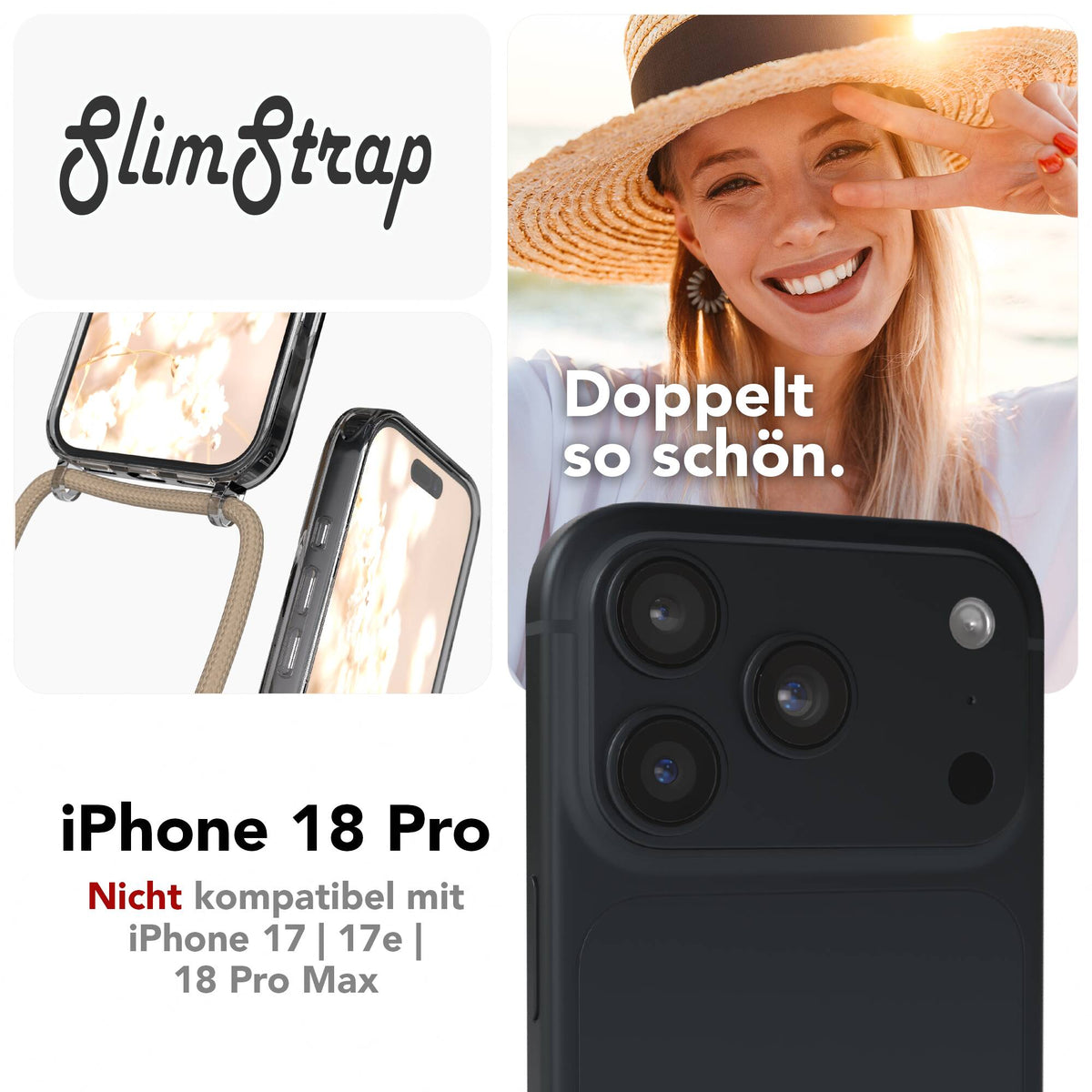 iPhone 18 Pro transparente Hülle + Kordel mit MagSafe