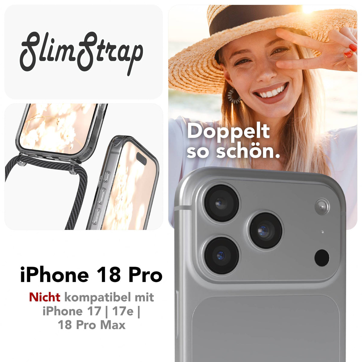 iPhone 18 Pro transparente Hülle + Kordel mit MagSafe