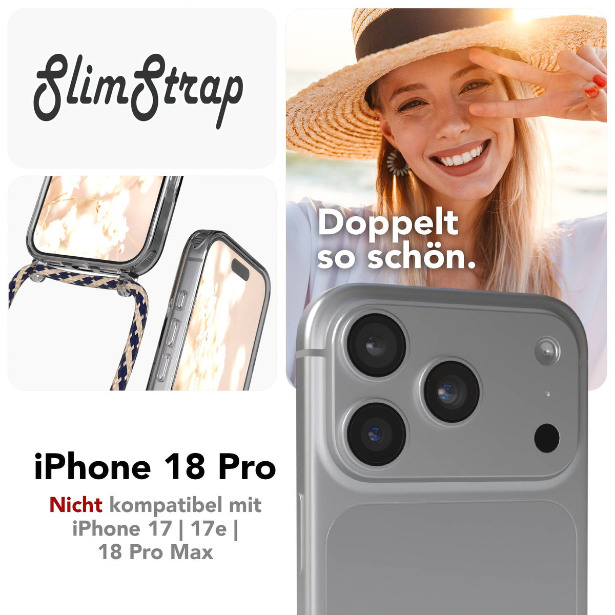 iPhone 18 Pro transparente Hülle + Kordel mit MagSafe