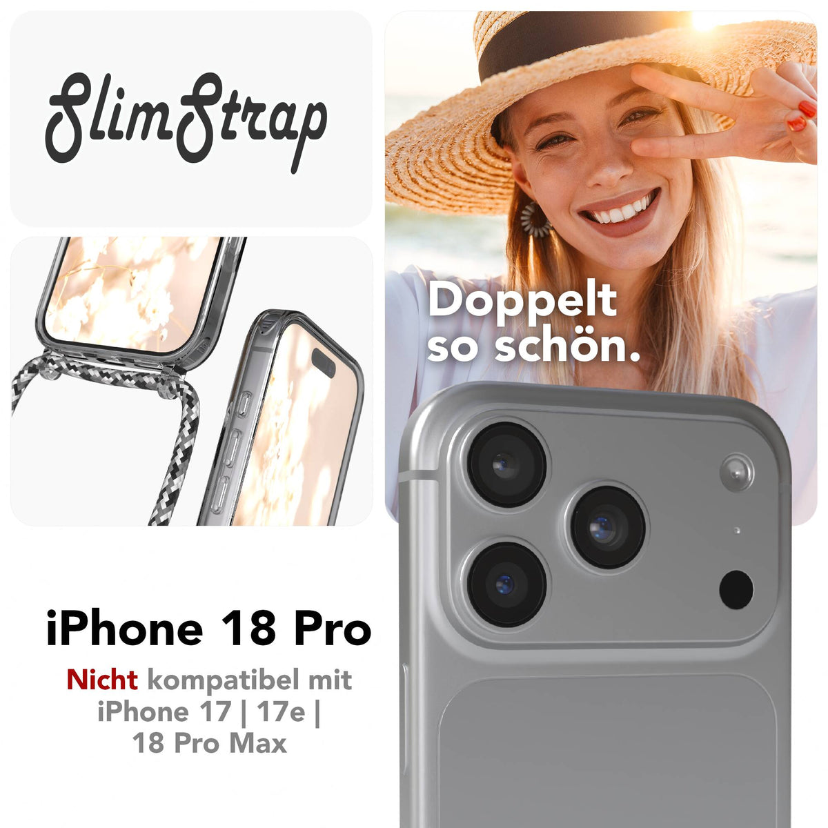 iPhone 18 Pro transparente Hülle + Kordel mit MagSafe