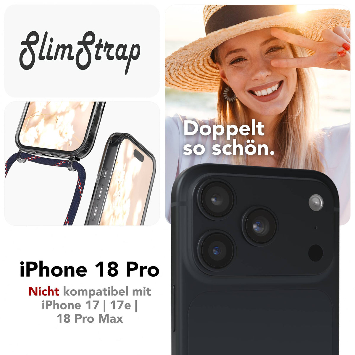 iPhone 18 Pro transparente Hülle + Kordel mit MagSafe