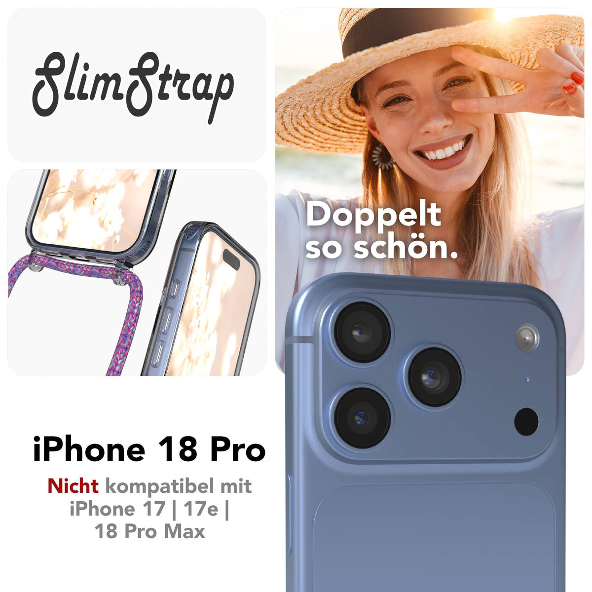iPhone 18 Pro transparente Hülle + Kordel mit MagSafe