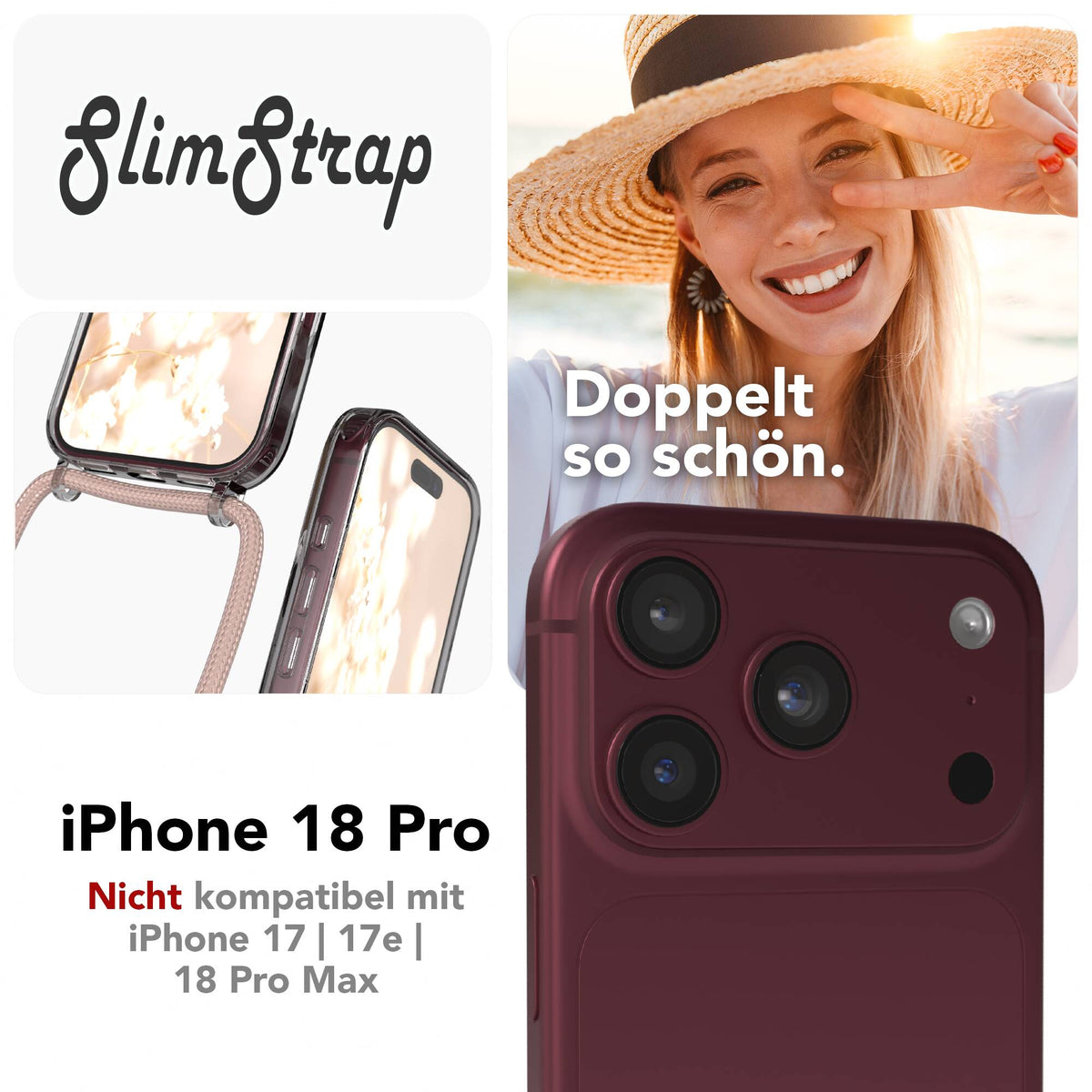 iPhone 18 Pro transparente Hülle + Kordel mit MagSafe