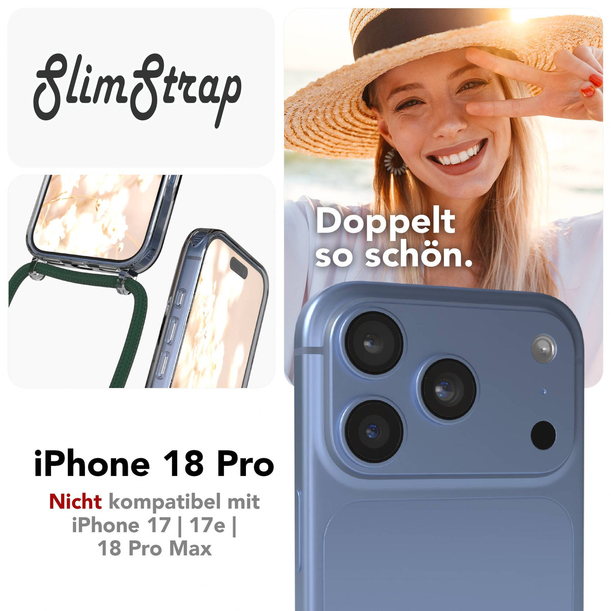 iPhone 18 Pro transparente Hülle + Kordel mit MagSafe