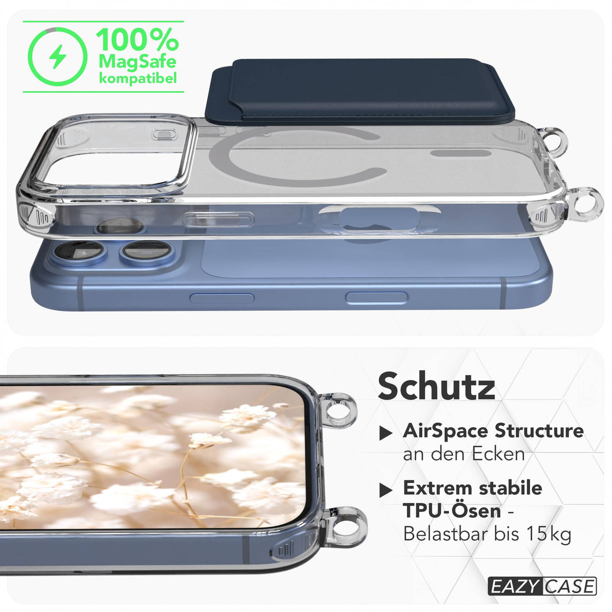 iPhone 18 Pro transparente Hülle + Kordel mit MagSafe