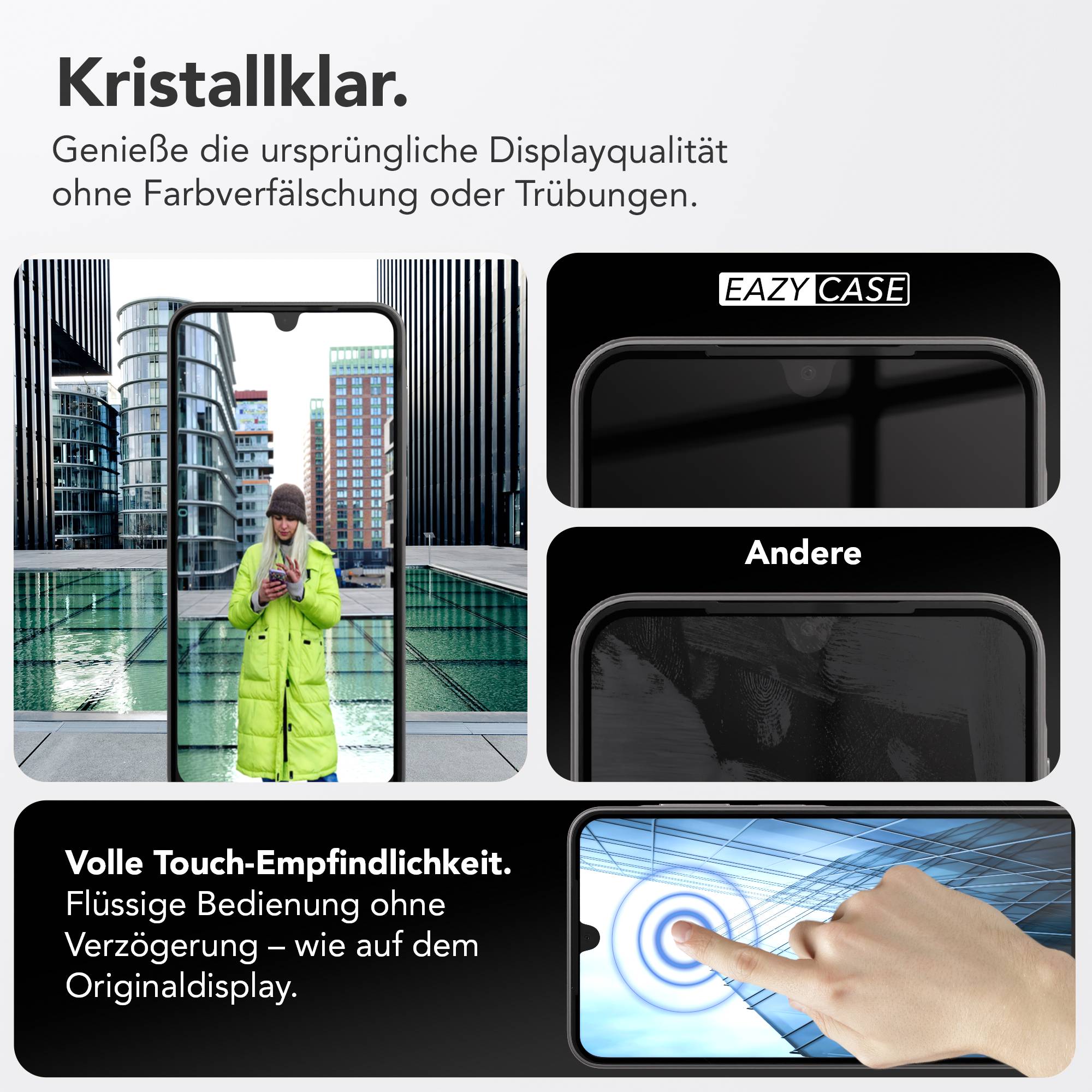 Samsung Galaxy A17 Schutzfolie 2er Set mit Installationsrahmen Displayschutz