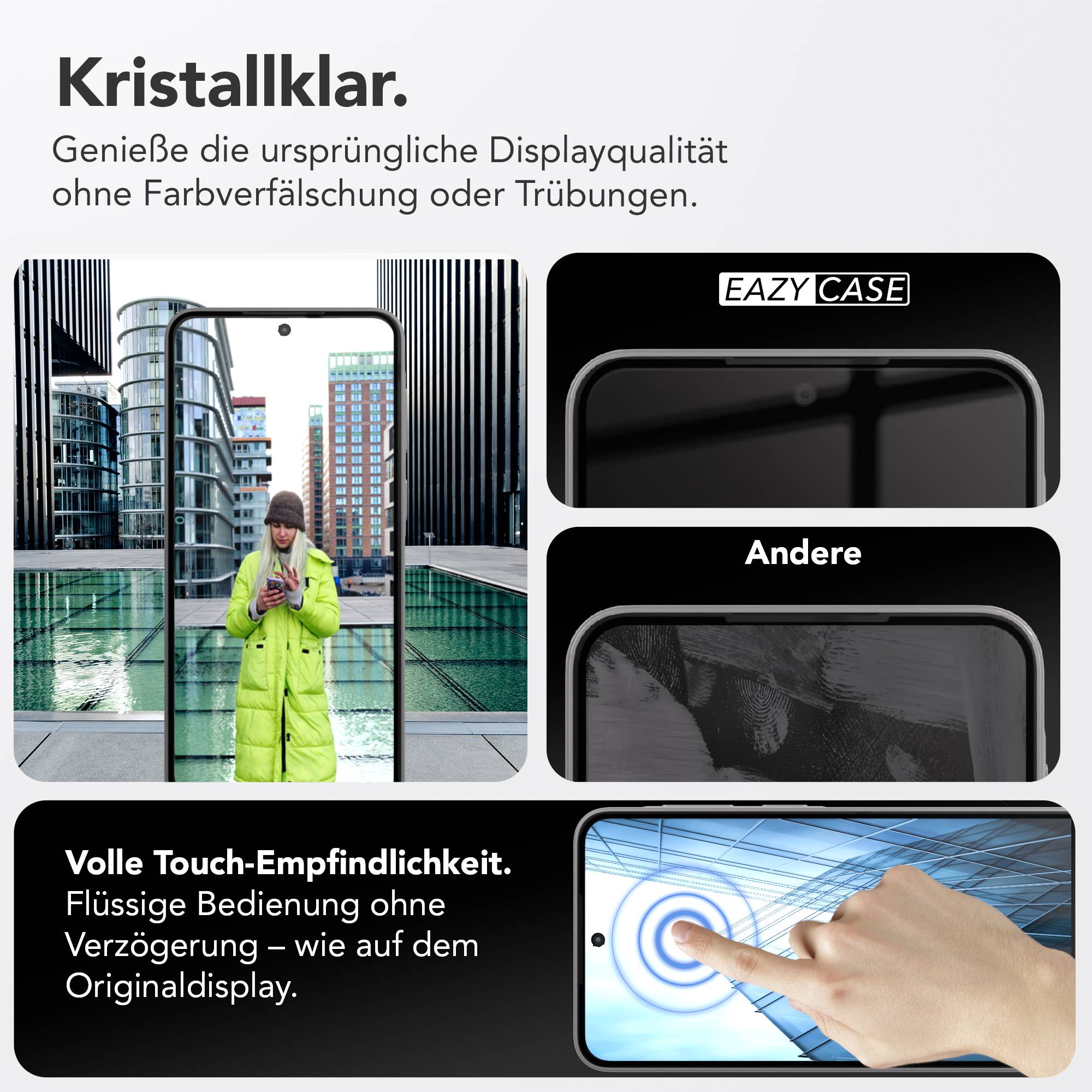 Samsung Galaxy A37 Schutzfolie Set mit Installationsrahmen Displayschutz