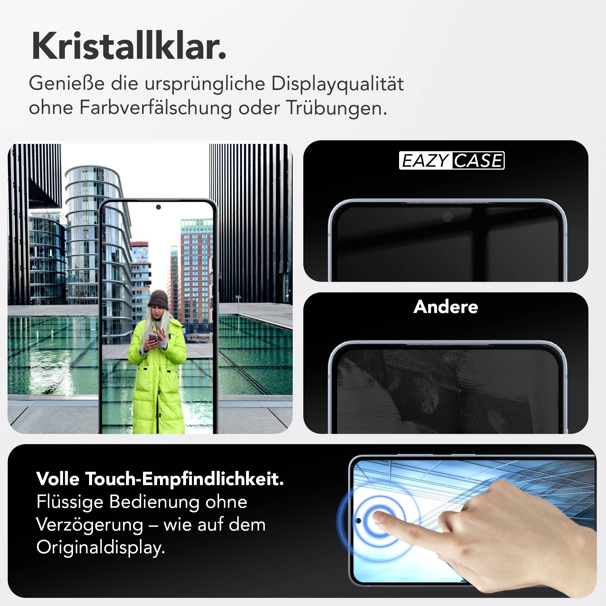 Samsung Galaxy S26 Schutzfolie 2er Set mit Installationsrahmen von EAZY CASE