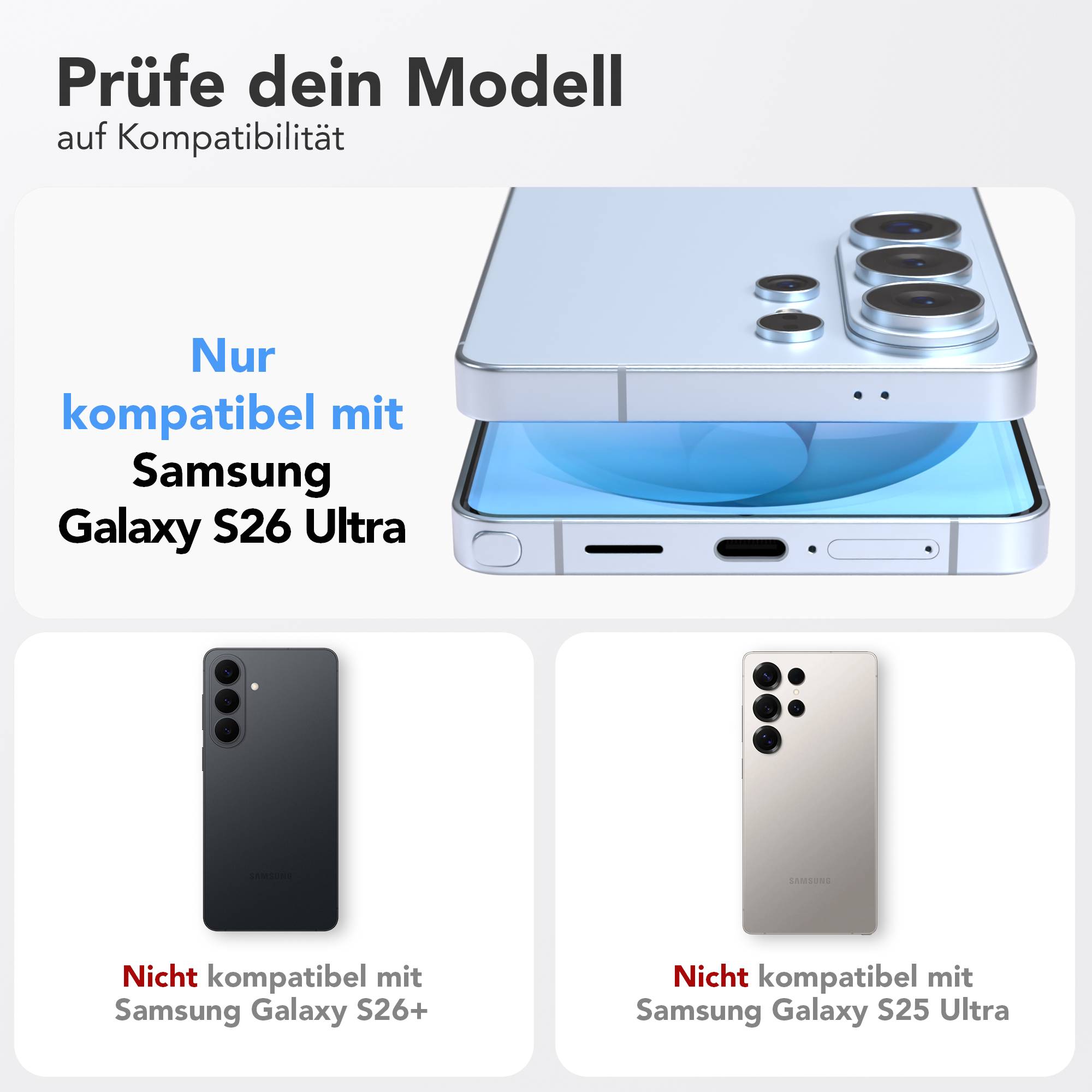 Samsung Galaxy S26 Ultra Schutzfolie 2er Set mit Installationsrahmen
