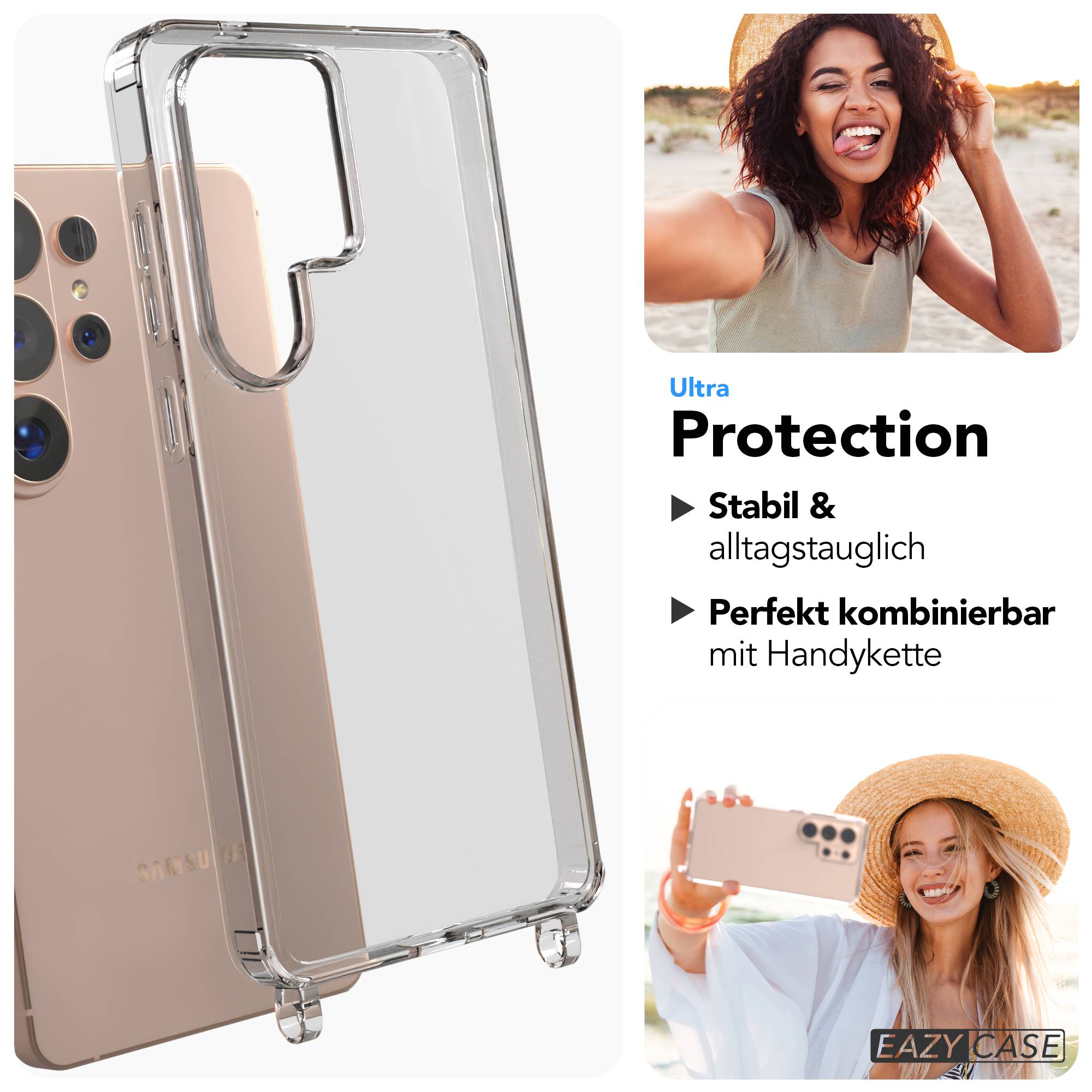 Samsung Galaxy S26 Ultra transparente Schutzhülle mit Befestigungsösen für Handyketten