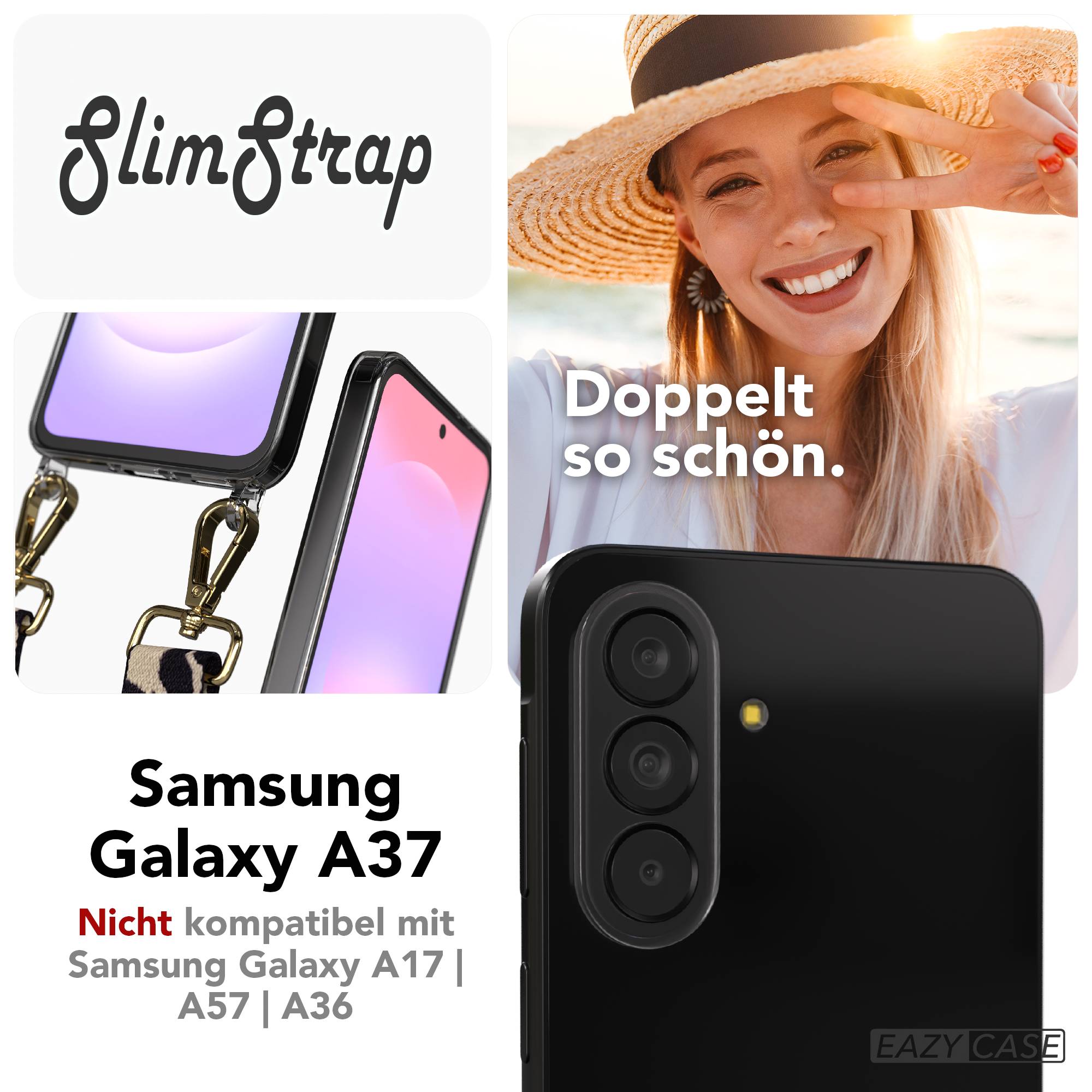 Samsung Galaxy A37 Schutzhülle mit integrierten Ösen für Handyketten