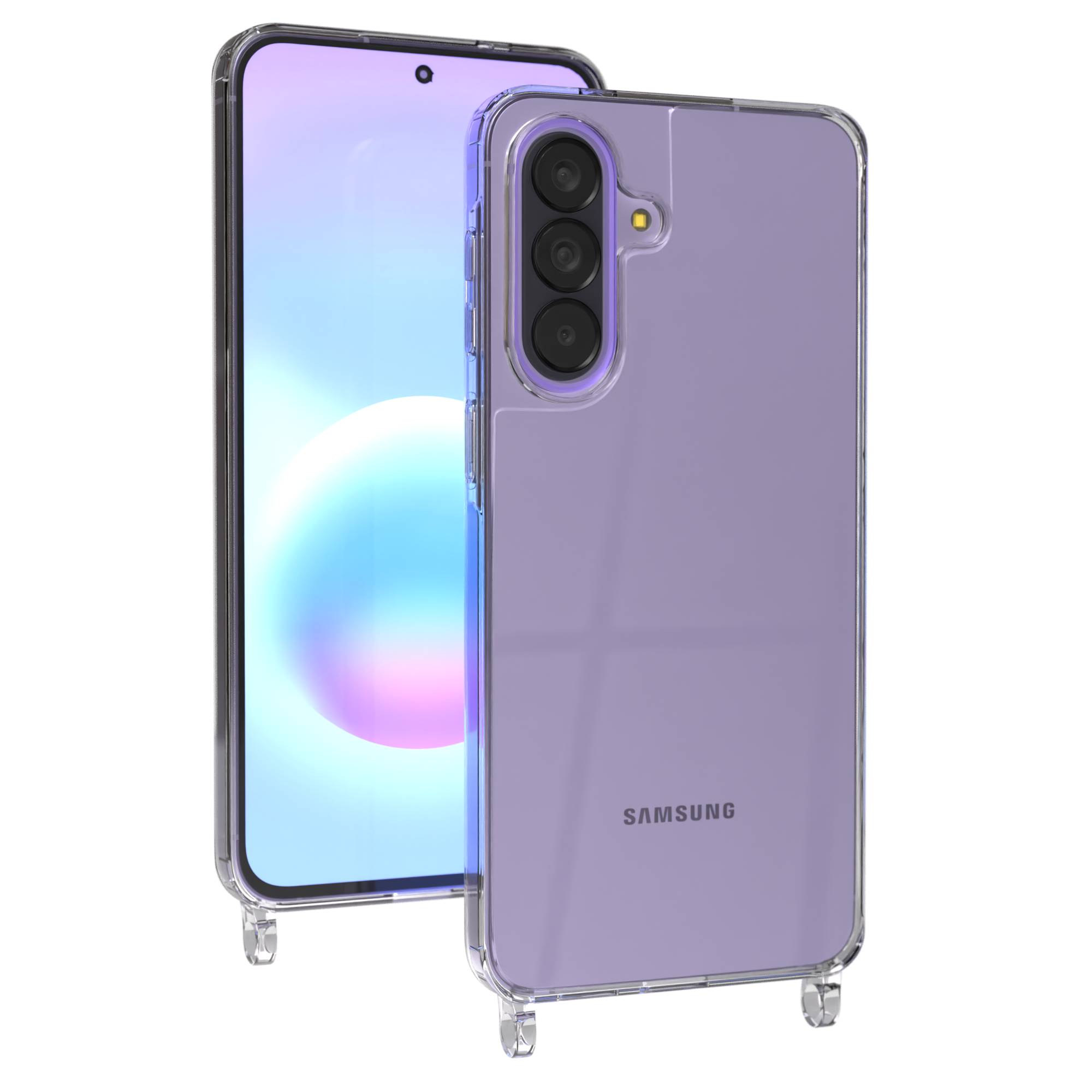 Samsung Galaxy A57 transparente Schutzhülle mit Befestigungsösen für Handyketten
