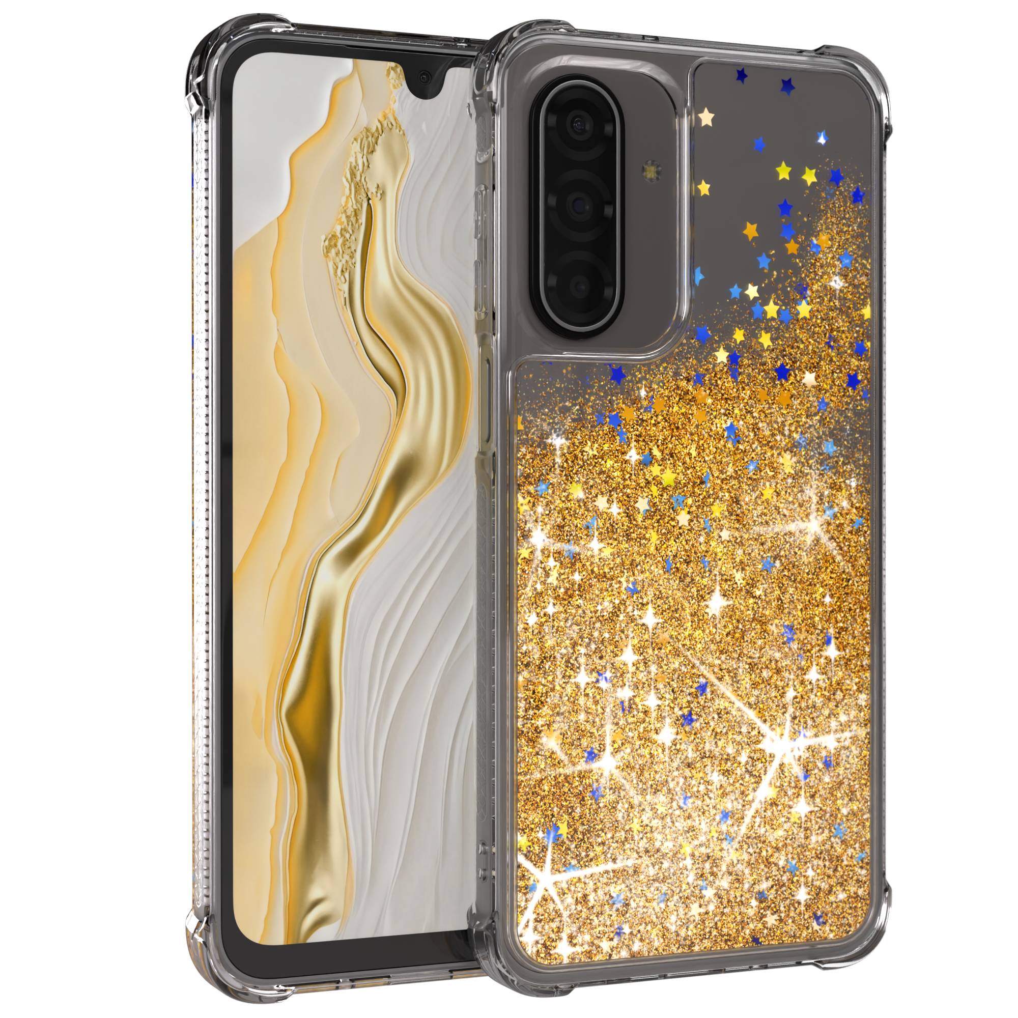 Samsung Galaxy A17 Glitzerhülle mit beweglichem Glitzereffekt und Kameraschutz