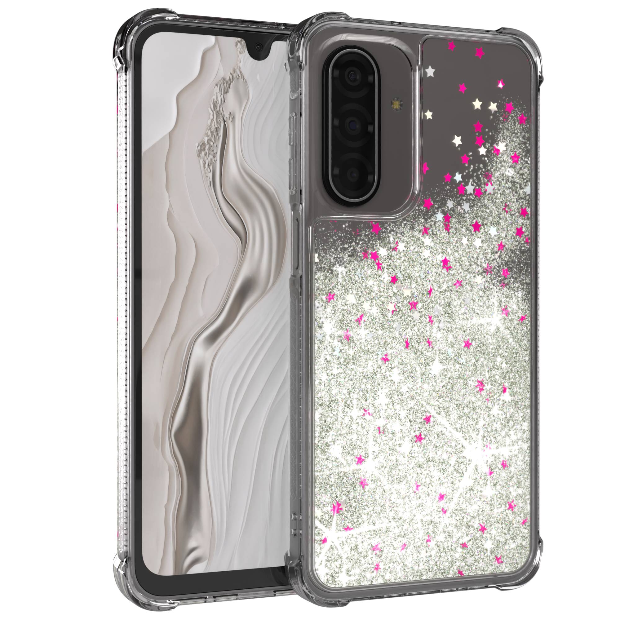 Samsung Galaxy A17 Glitzerhülle mit beweglichem Glitzereffekt und Kameraschutz