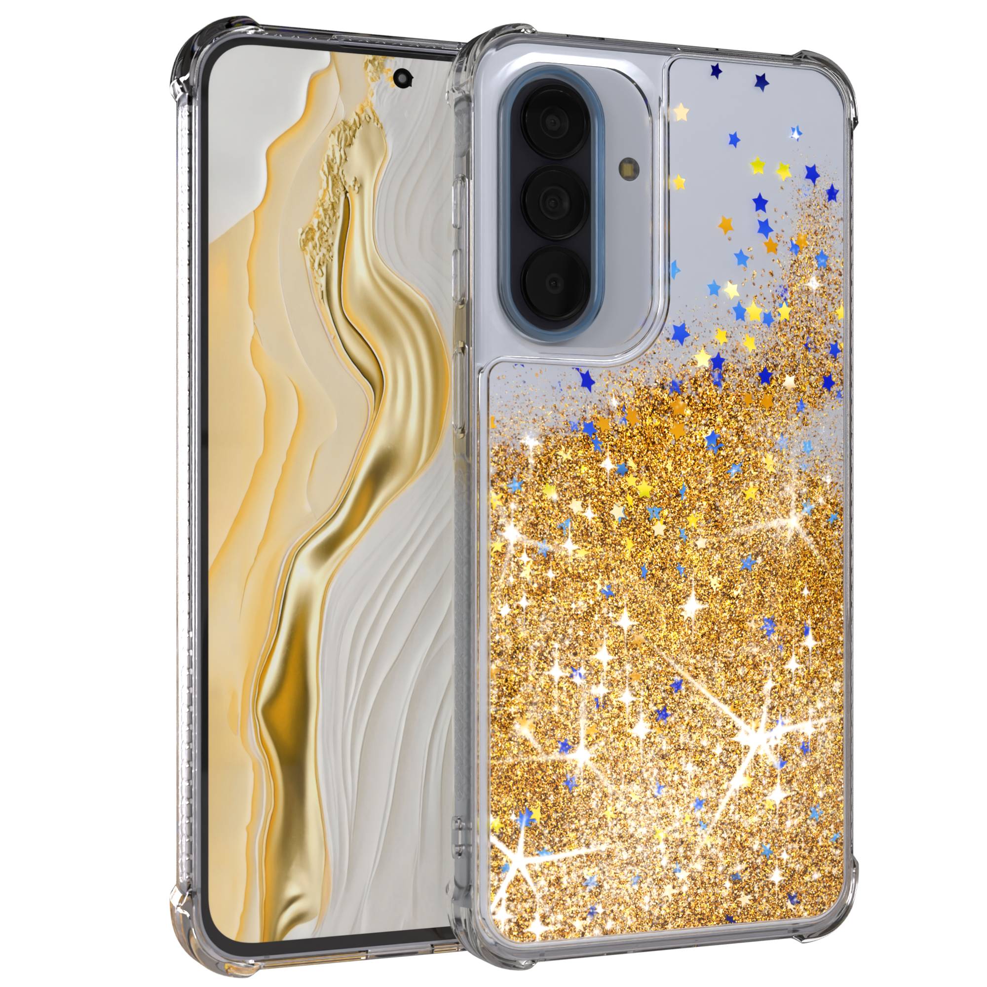 Samsung Galaxy A57 Glitzerhülle TPU transparent mit Kameraschutz EAZY CASE