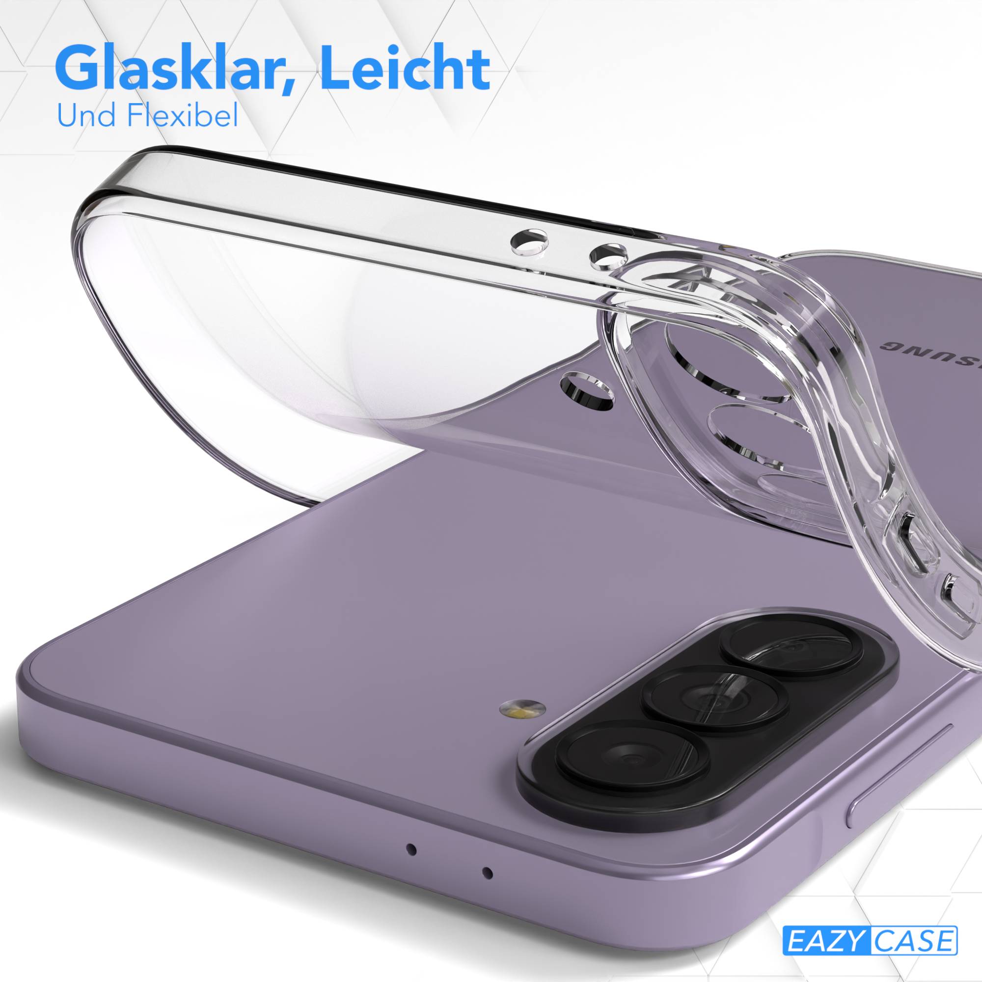 Samsung Galaxy A37 transparente Silikon Schutzhülle mit Fotofach