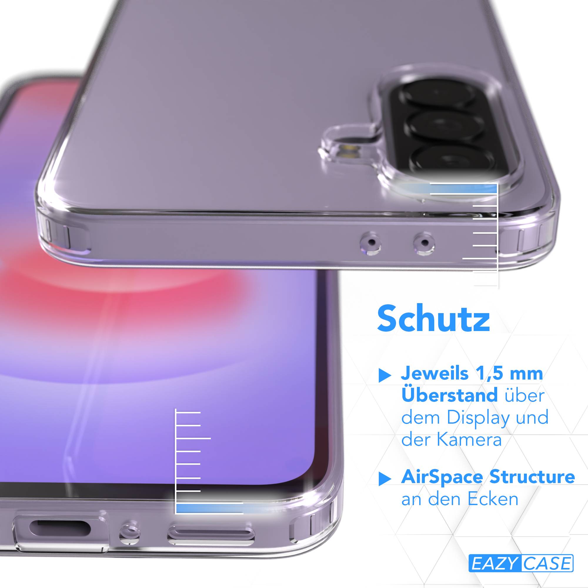 Samsung Galaxy A37 transparente Silikonhülle mit Kameraschutz von EAZY CASE