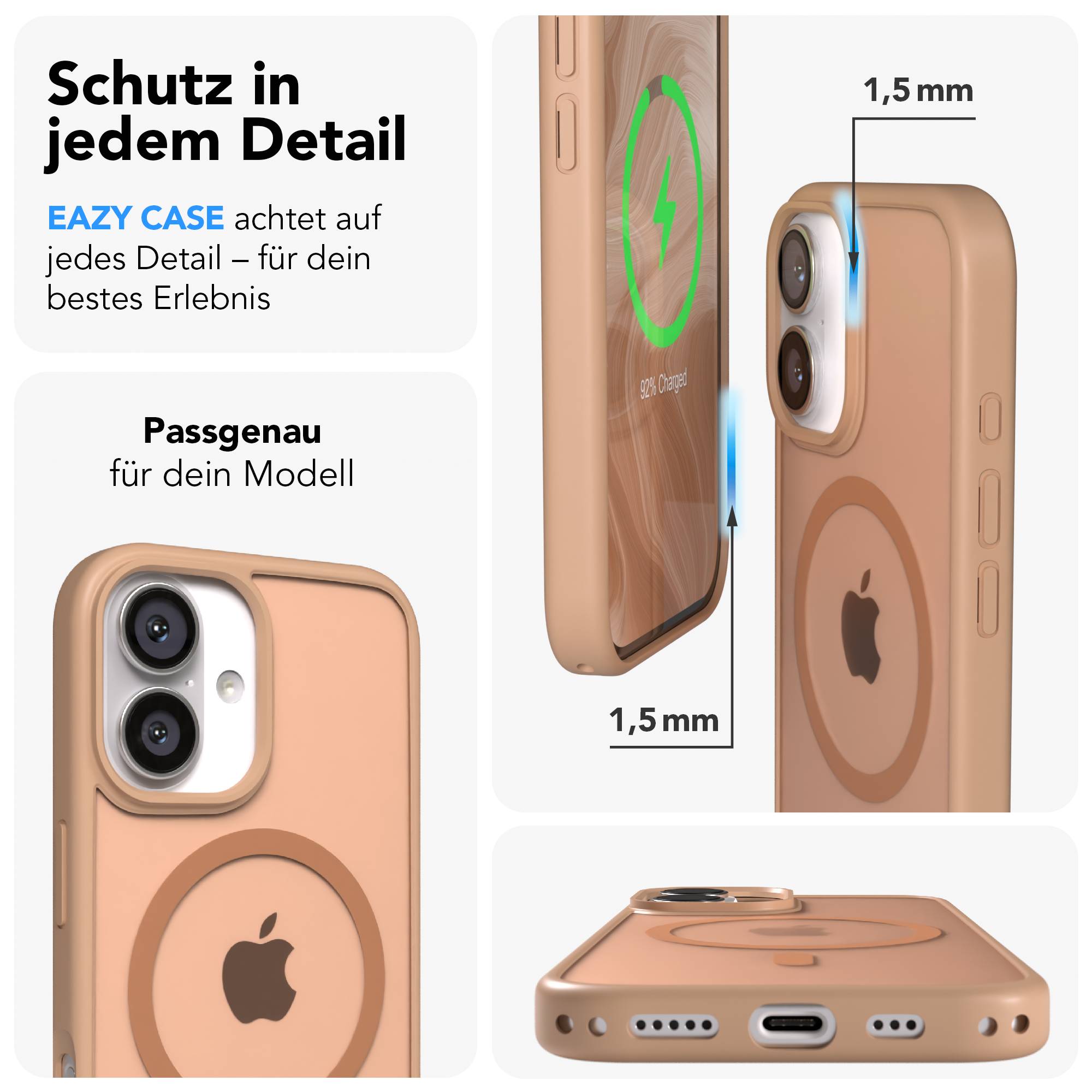 Apple iPhone 16 Bumper Hülle mit MagSafe Funktion und Kameraschutz