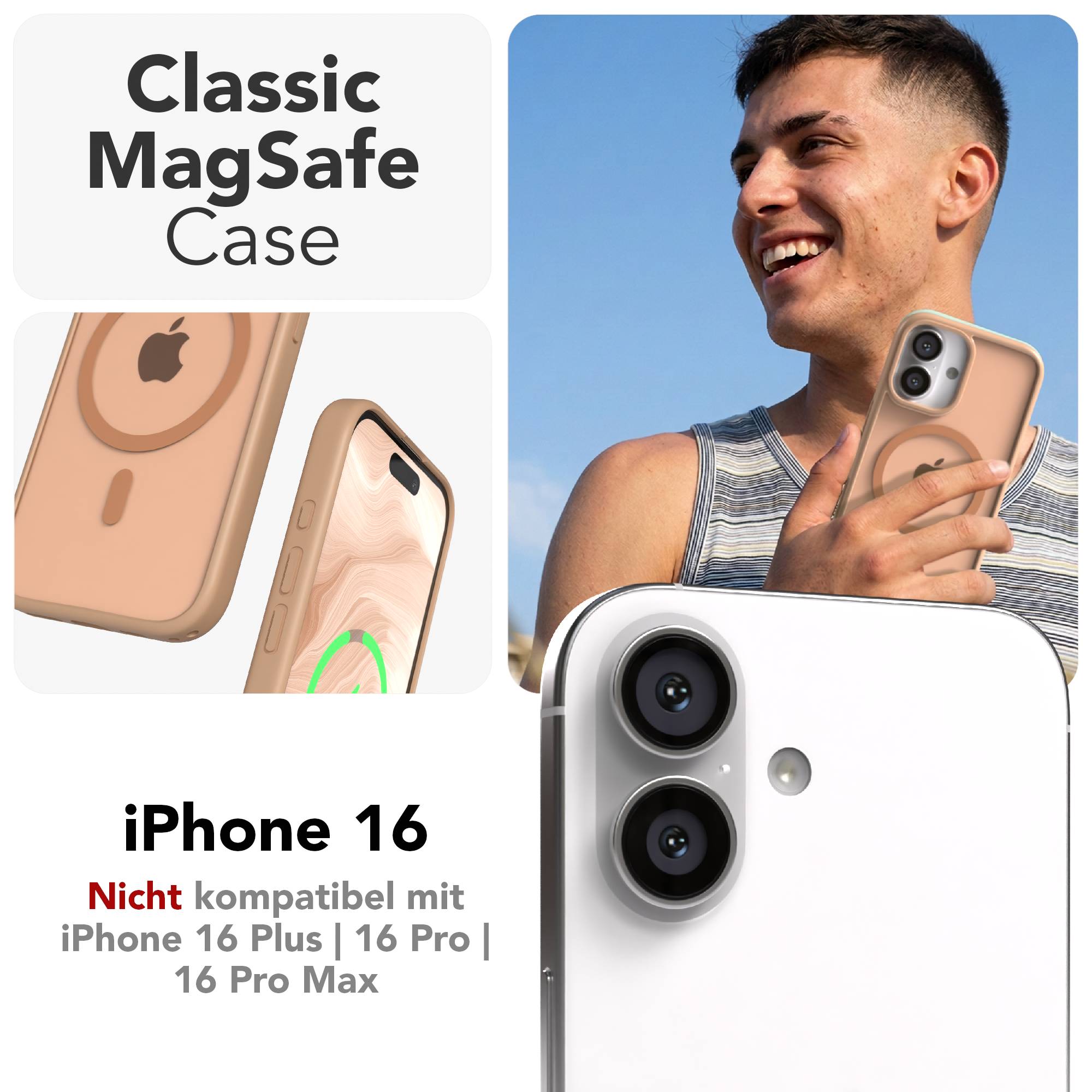 Apple iPhone 16 Bumper Hülle mit MagSafe Funktion und Kameraschutz