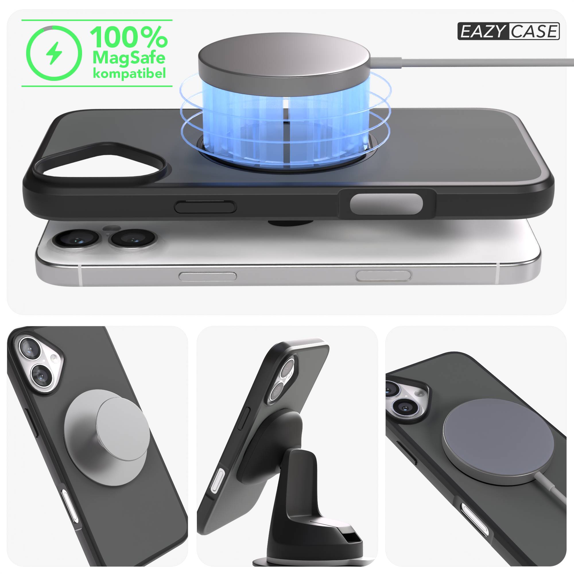 iPhone 16 Plus Bumper Hülle mit drehbarem Ring und MagSafe Funktion