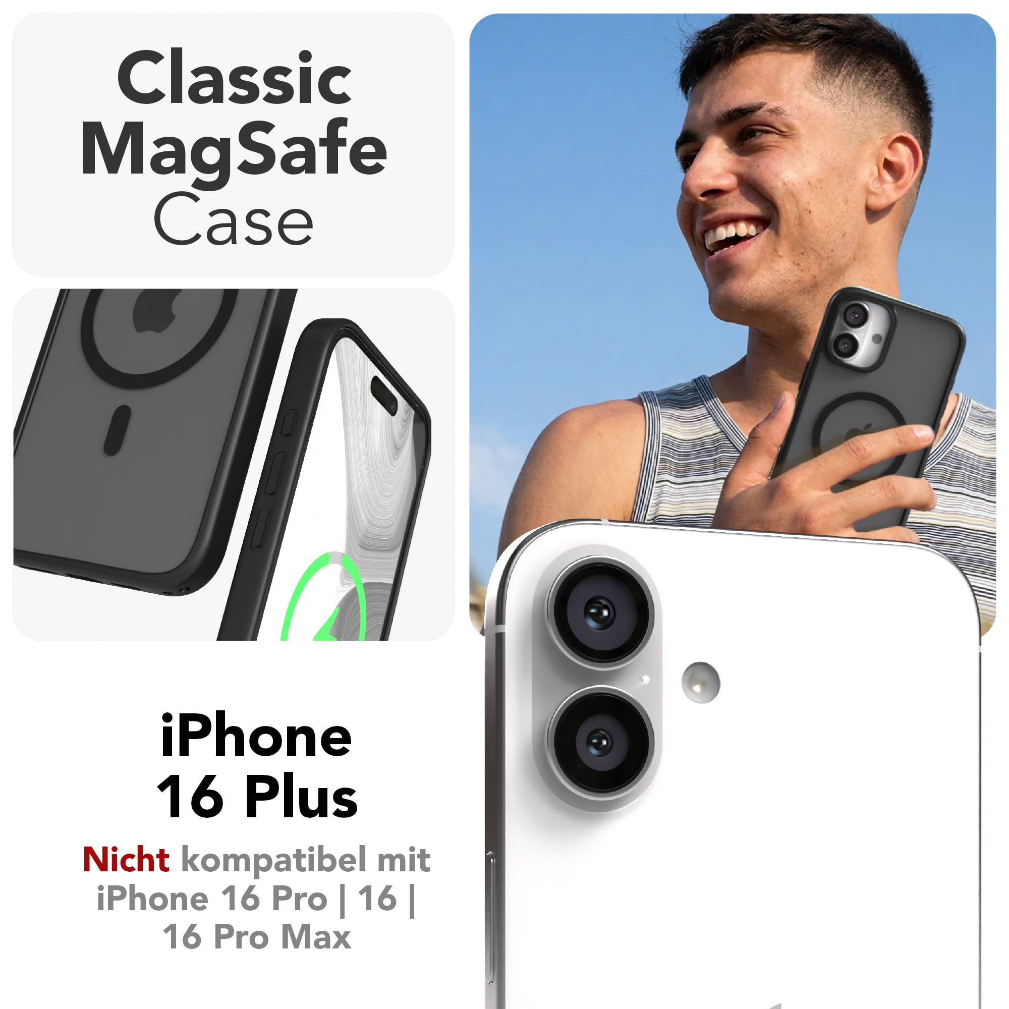 iPhone 16 Plus Outdoor Bumper Hülle mit MagSafe Magnetring