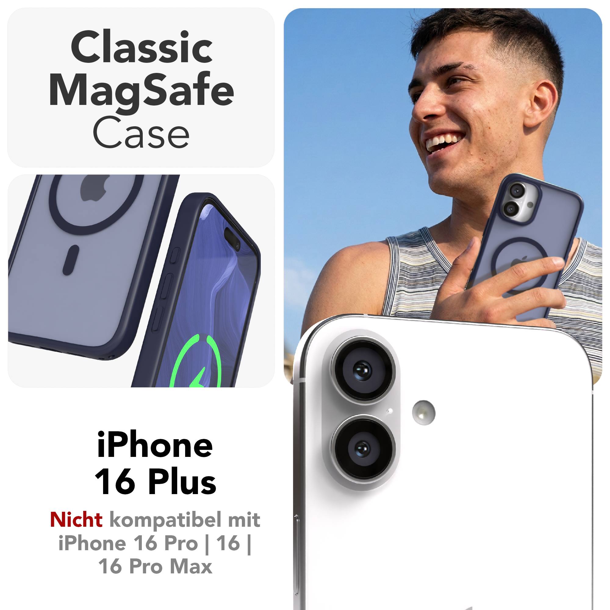 iPhone 16 Plus Outdoor Bumper Hülle mit MagSafe Magnetring
