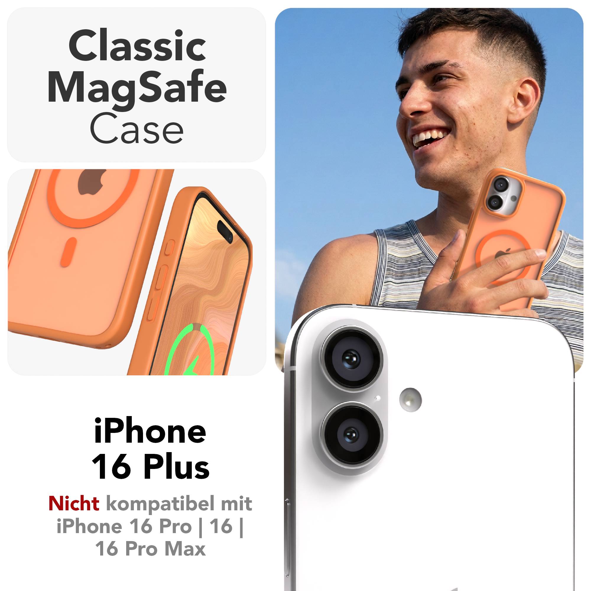 iPhone 16 Plus Outdoor Bumper Hülle mit MagSafe Magnetring