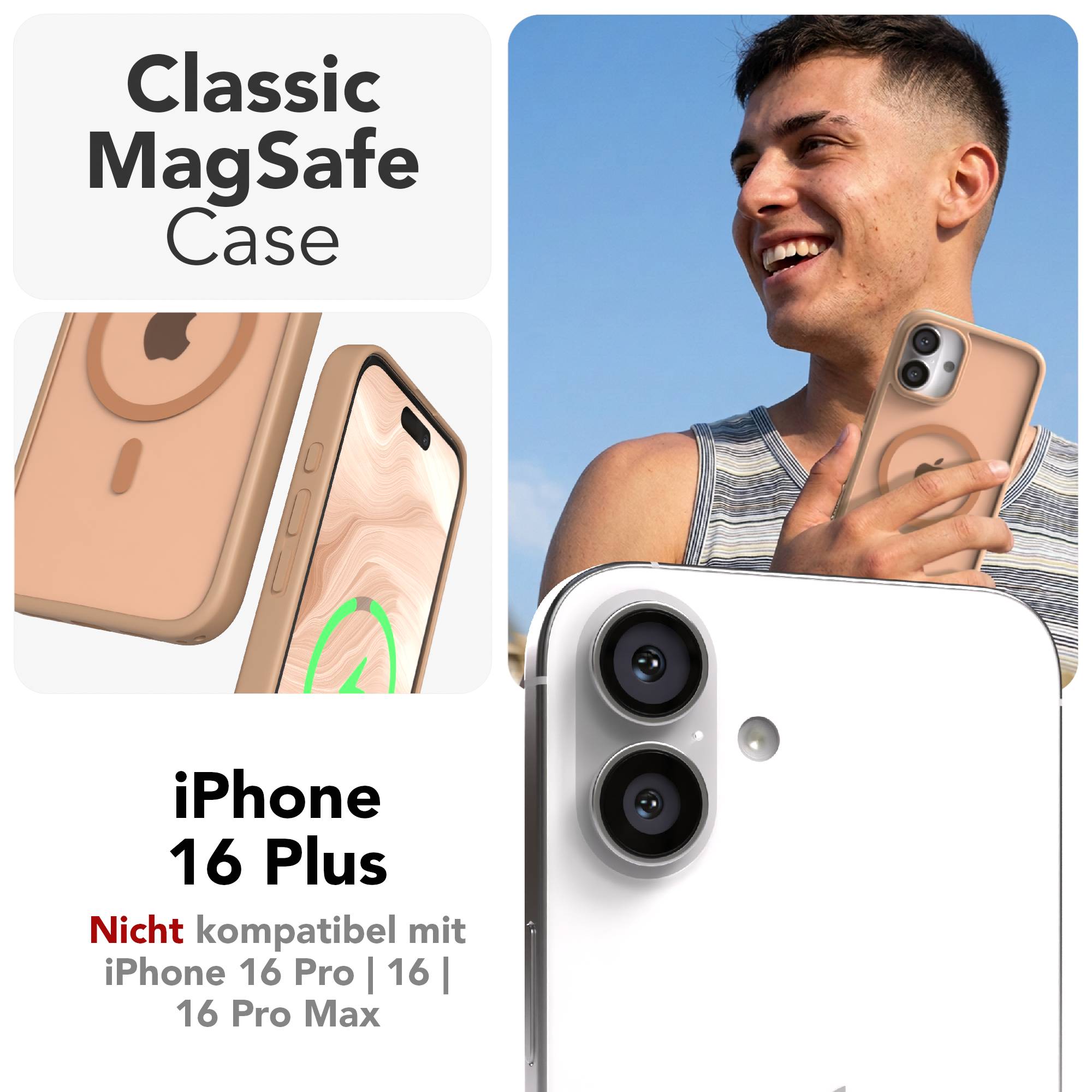 iPhone 16 Plus Outdoor Bumper Hülle mit MagSafe Magnetring