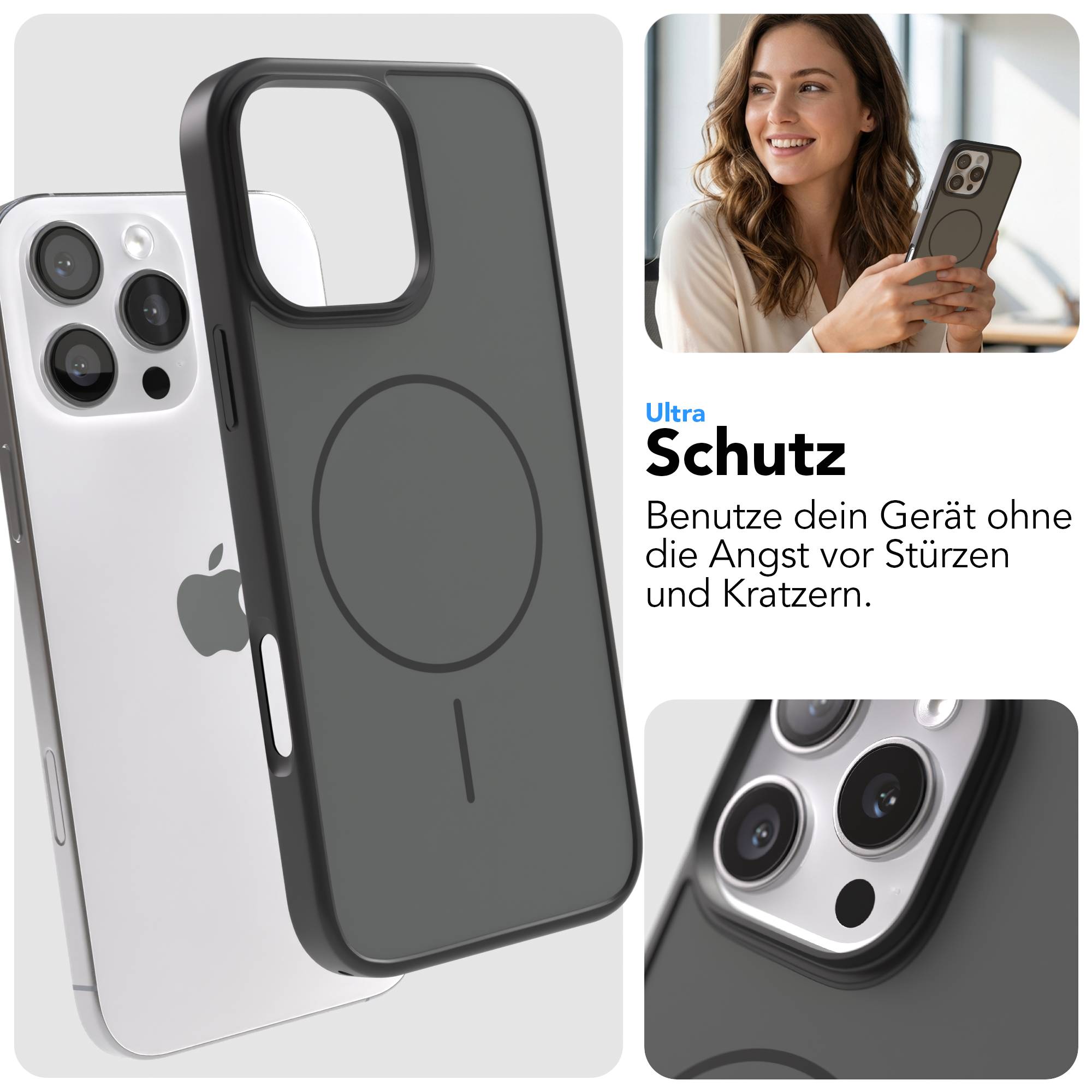 iPhone 16 Pro Max Bumper Hülle mit MagSafe Magnetring