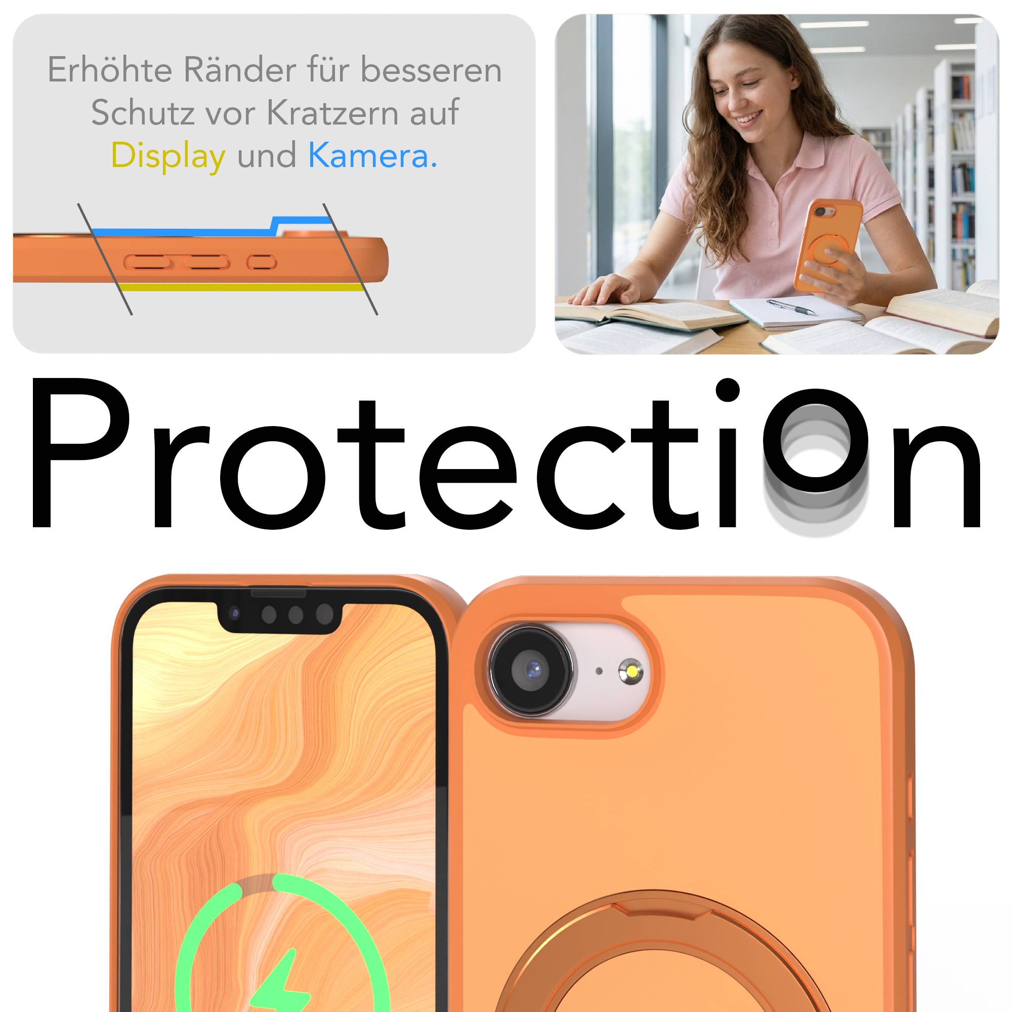iPhone 16e Bumper Hülle mit drehbarem Ring und MagSafe Funktion