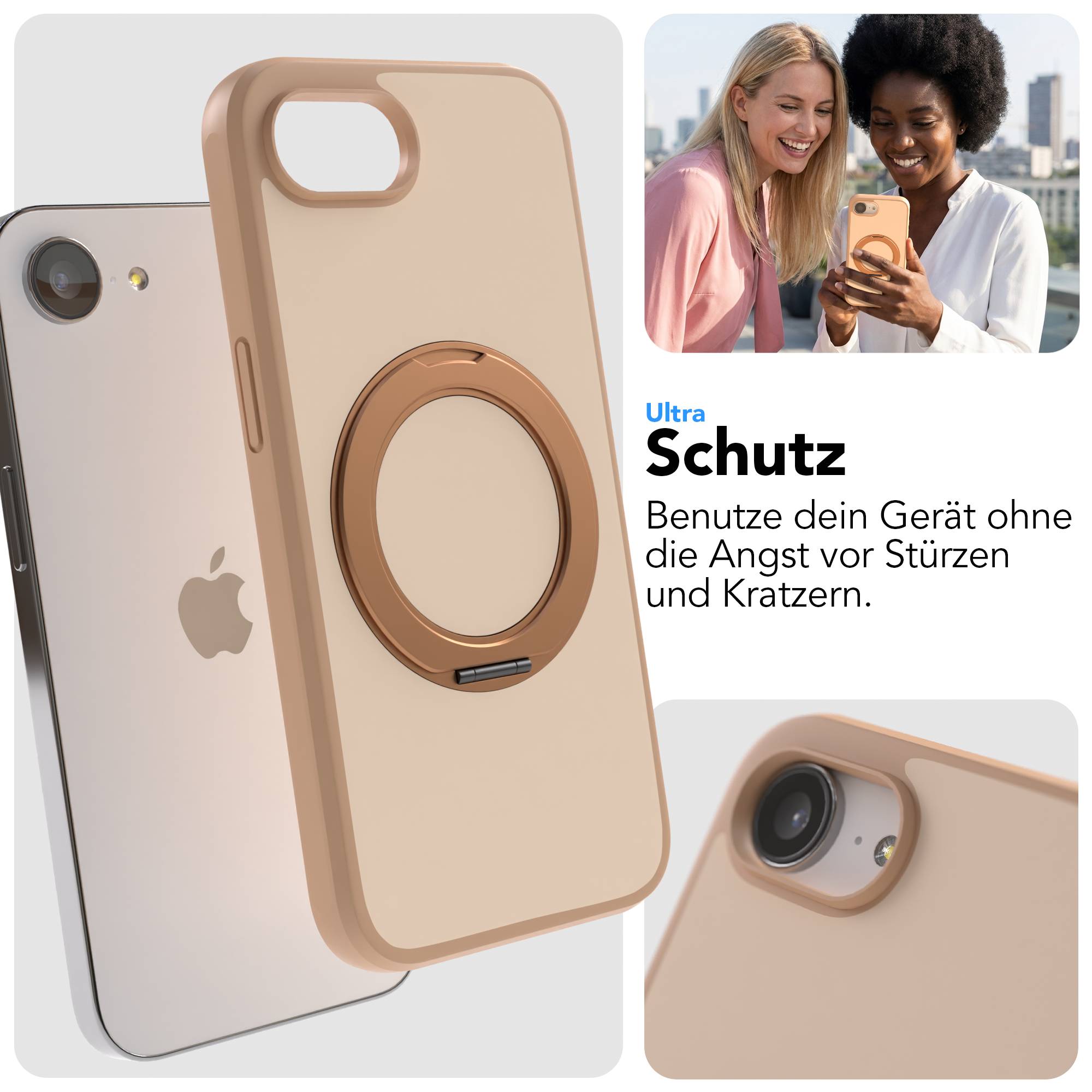 iPhone 16e Bumper Hülle mit drehbarem Ring und MagSafe Funktion