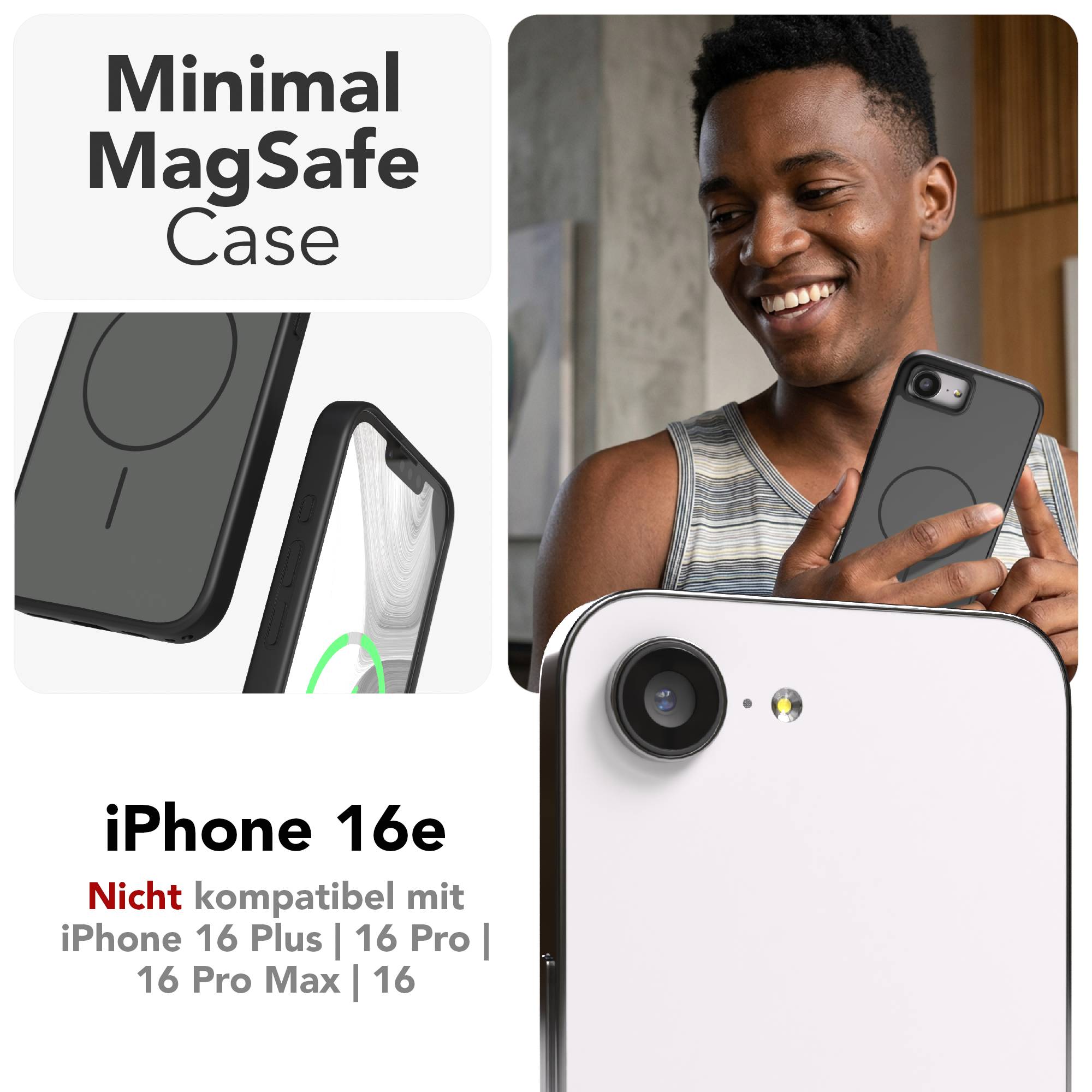 Apple iPhone 16e Bumper Hülle mit MagSafe Magnetring von EAZY CASE